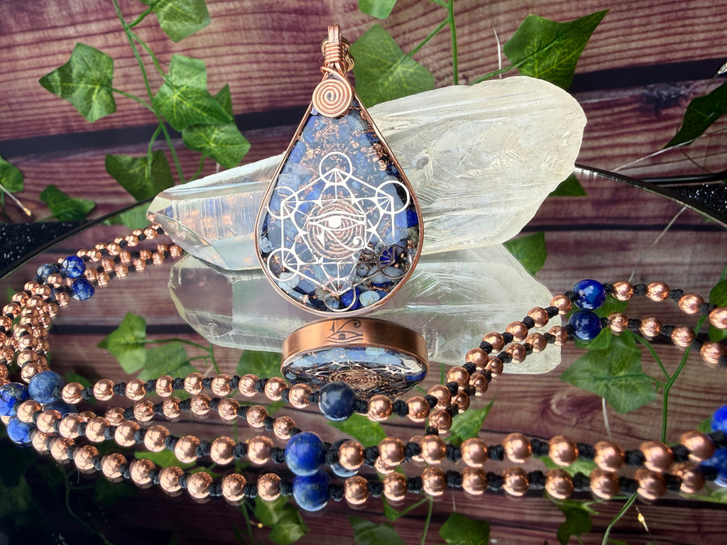 Eye of Horus-Lapis Protection Orgone Mala