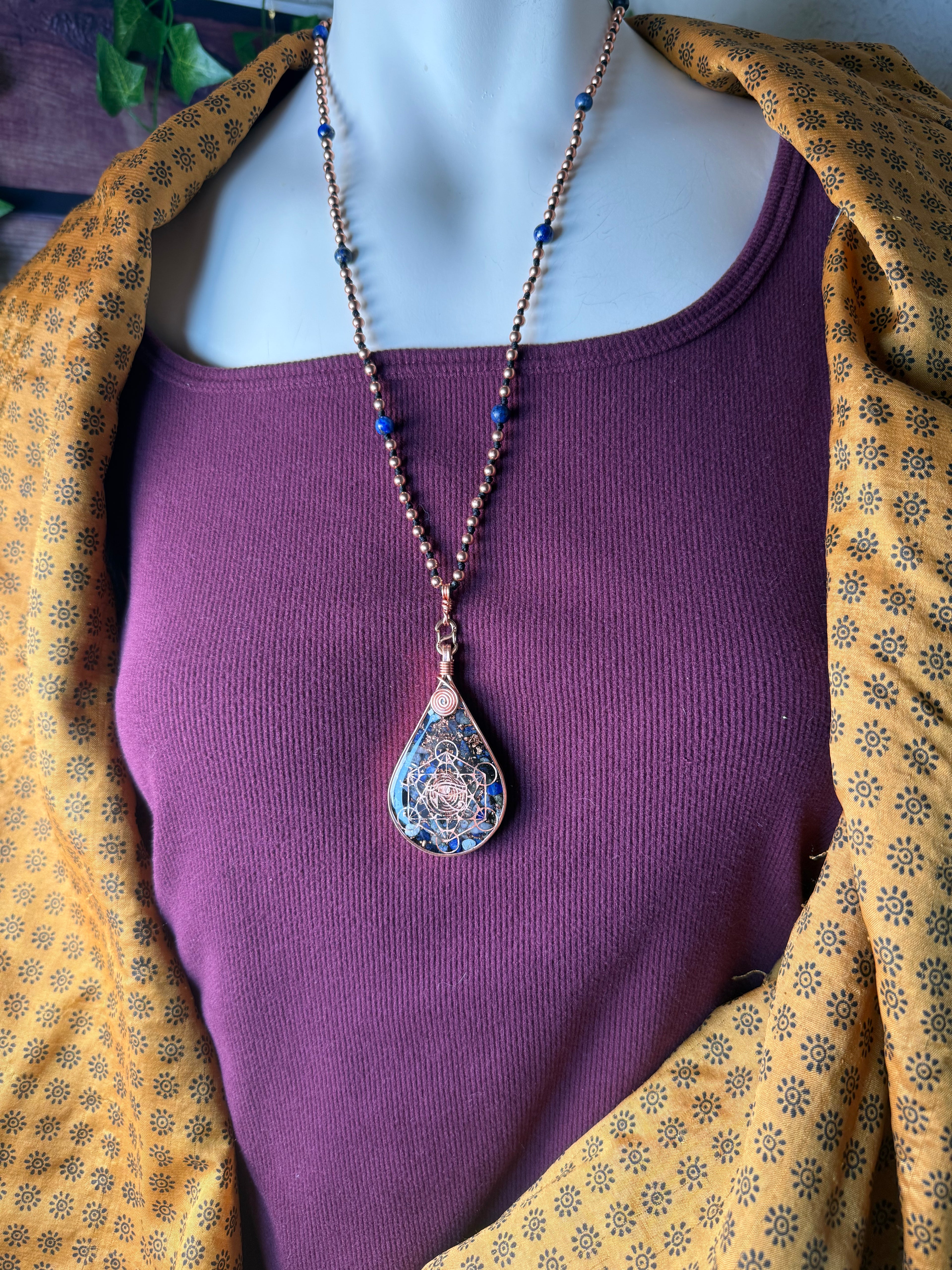 Eye of Horus-Lapis Protection Orgone Mala