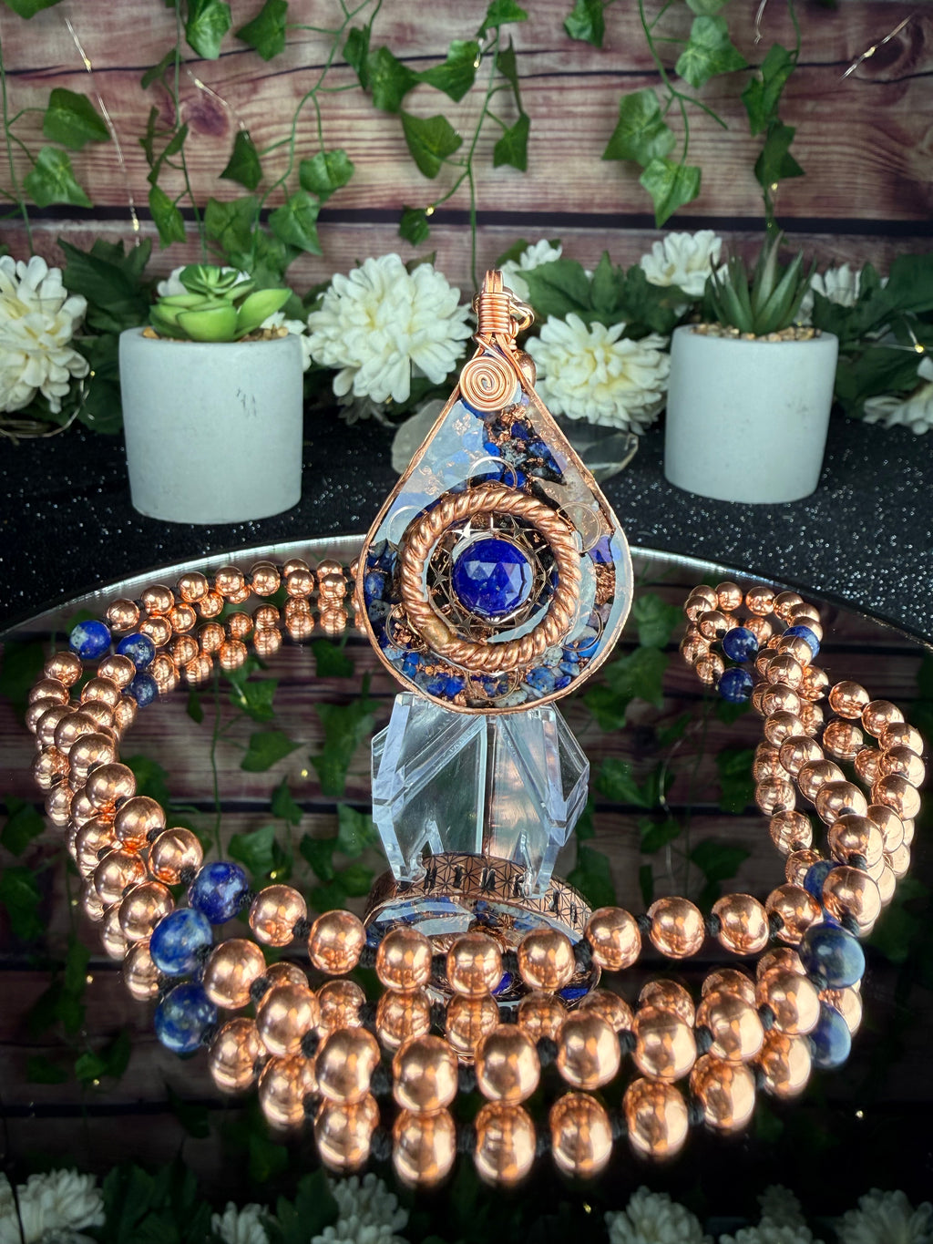 What You Think You Become~Lapis Lazuli Orgonite Mala
