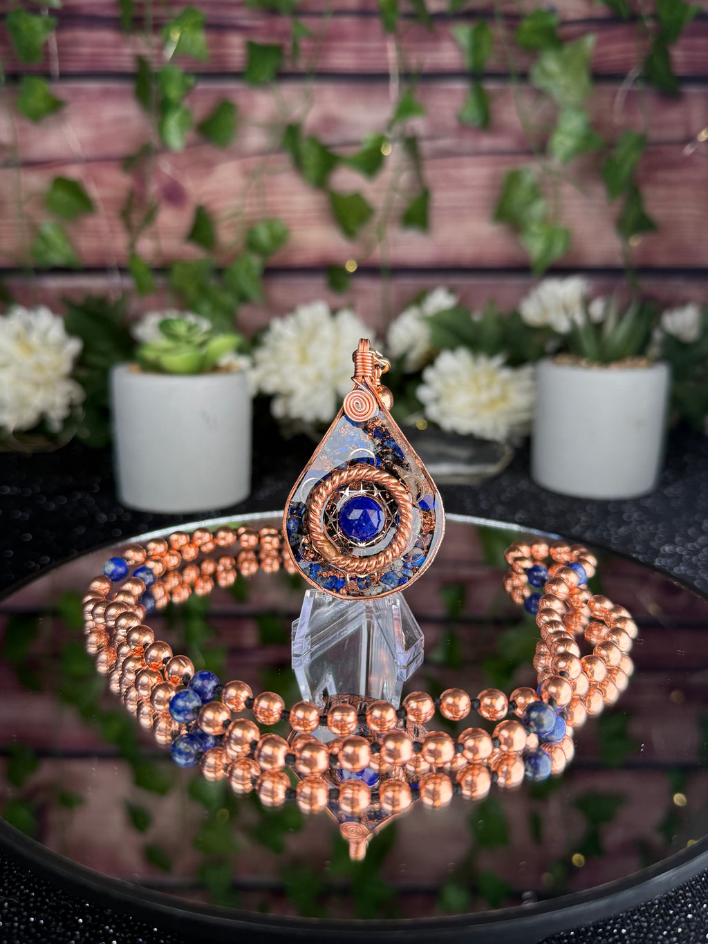 What You Think You Become~Lapis Lazuli Orgonite Mala