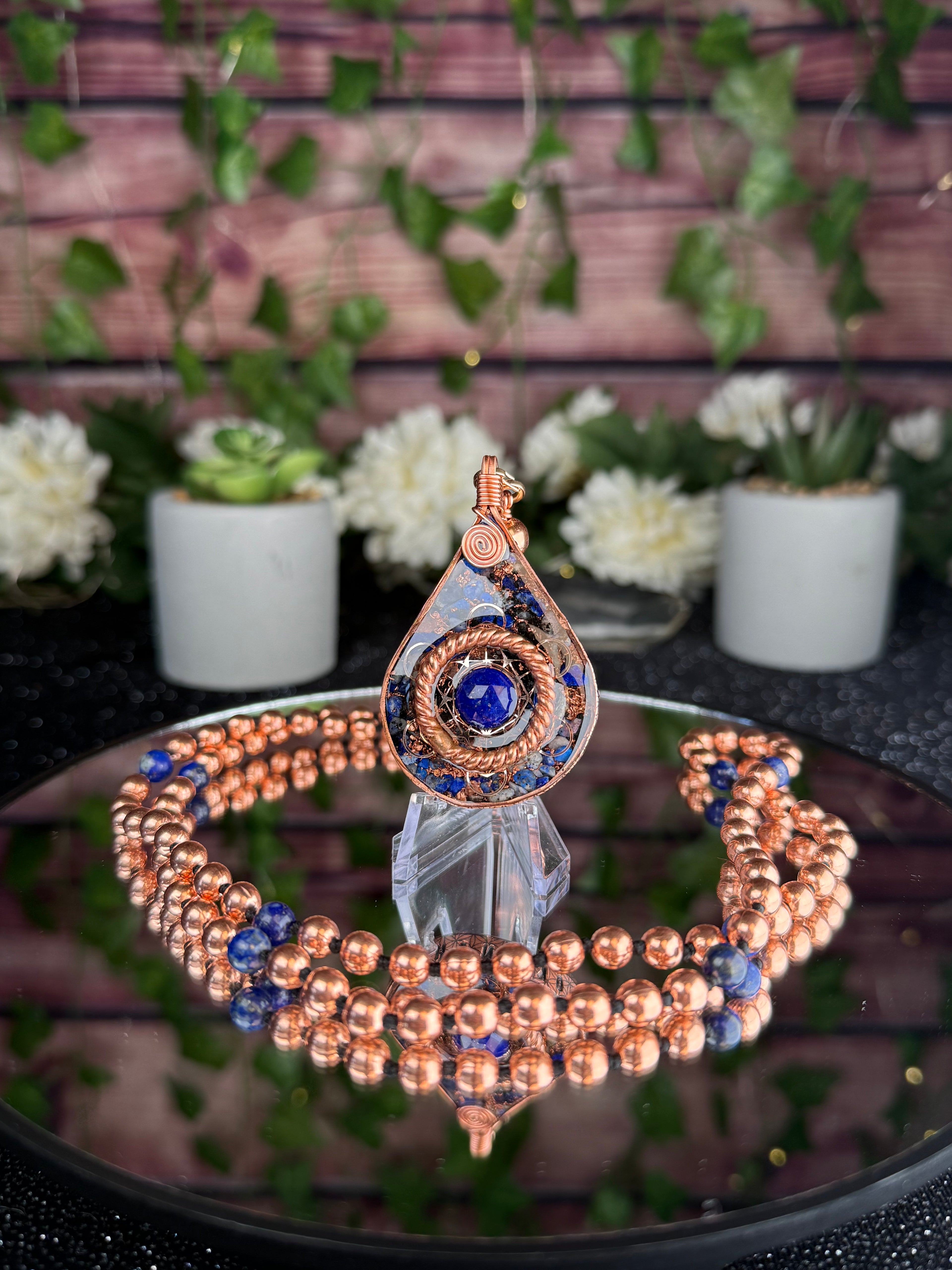 What You Think You Become~Lapis Lazuli Orgonite Mala