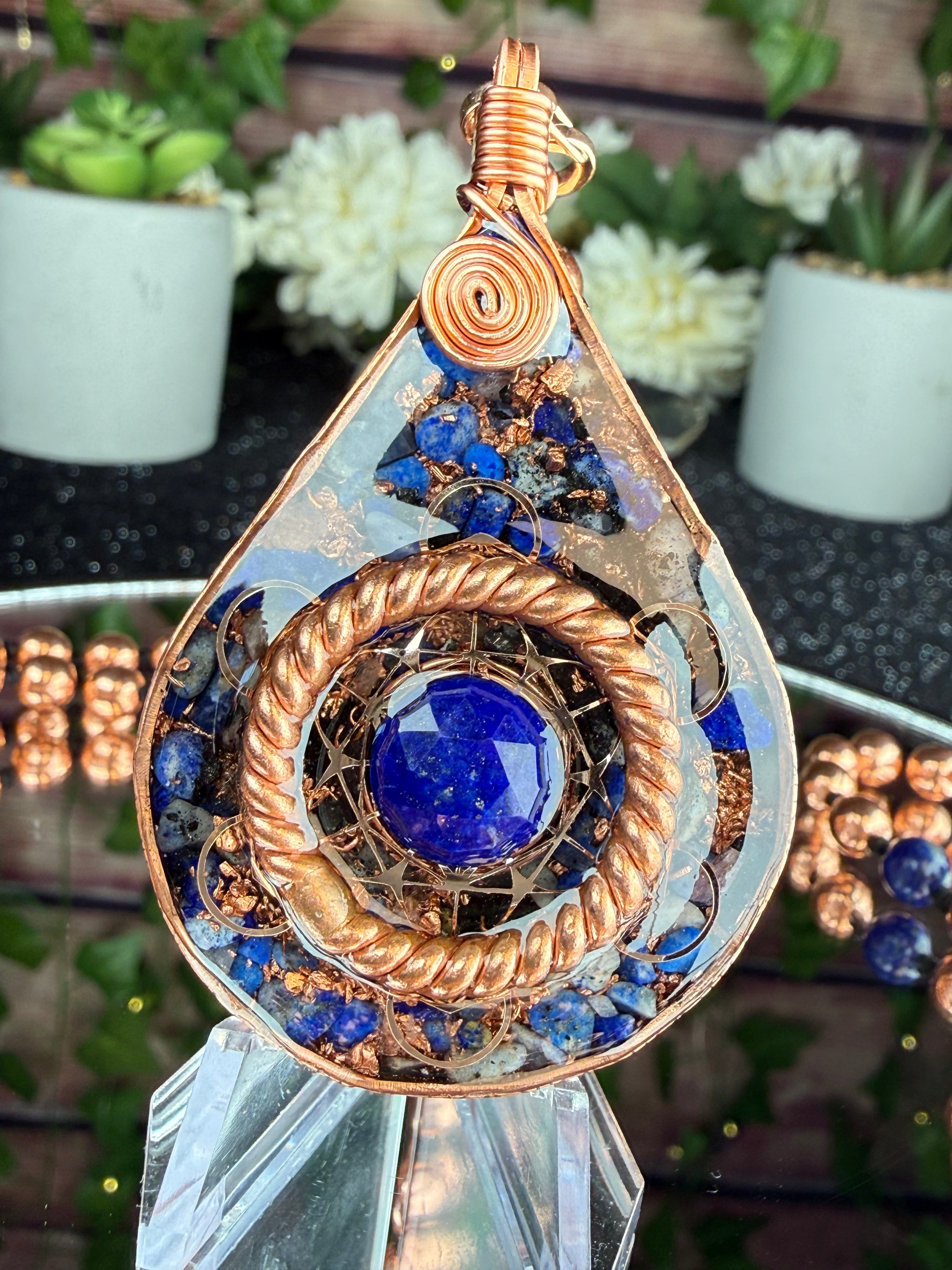 What You Think You Become~Lapis Lazuli Orgonite Mala