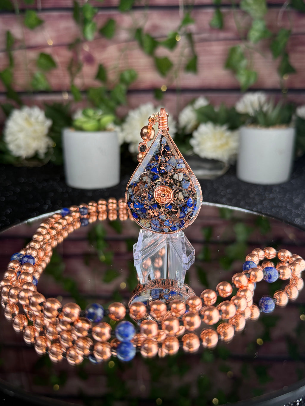 What You Think You Become~Lapis Lazuli Orgonite Mala