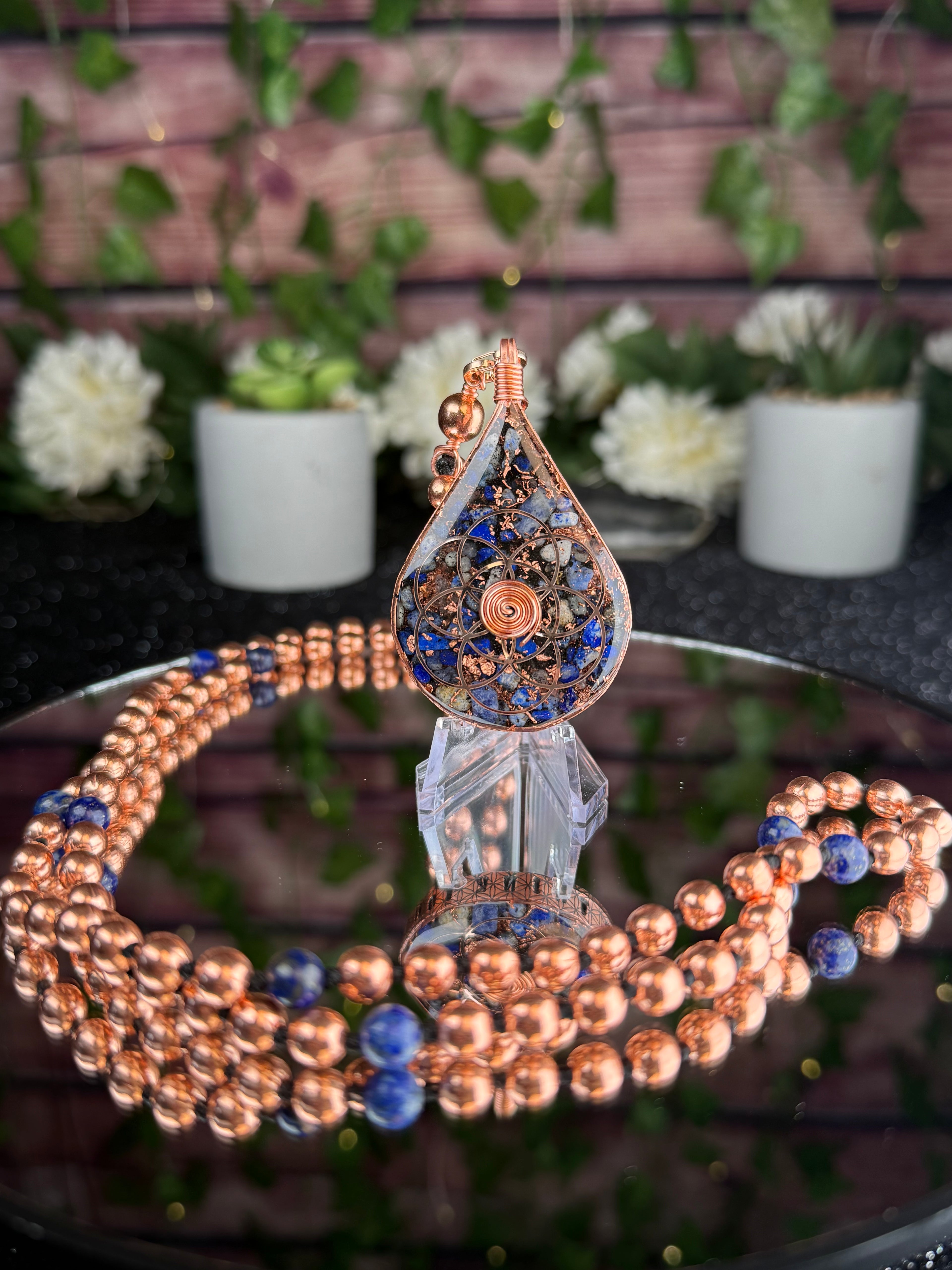 What You Think You Become~Lapis Lazuli Orgonite Mala