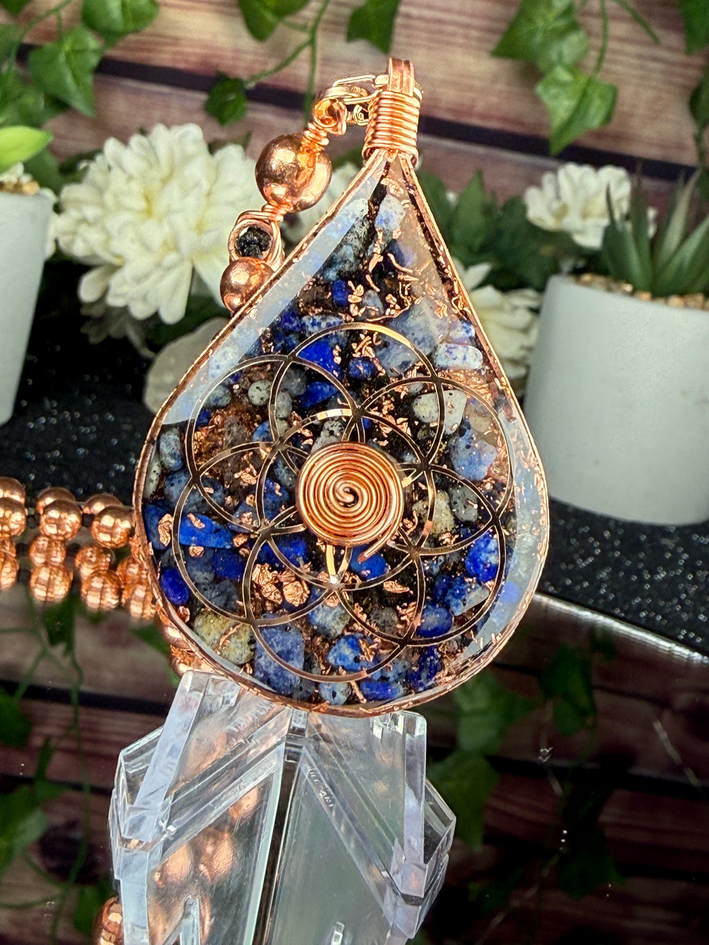 What You Think You Become~Lapis Lazuli Orgonite Mala