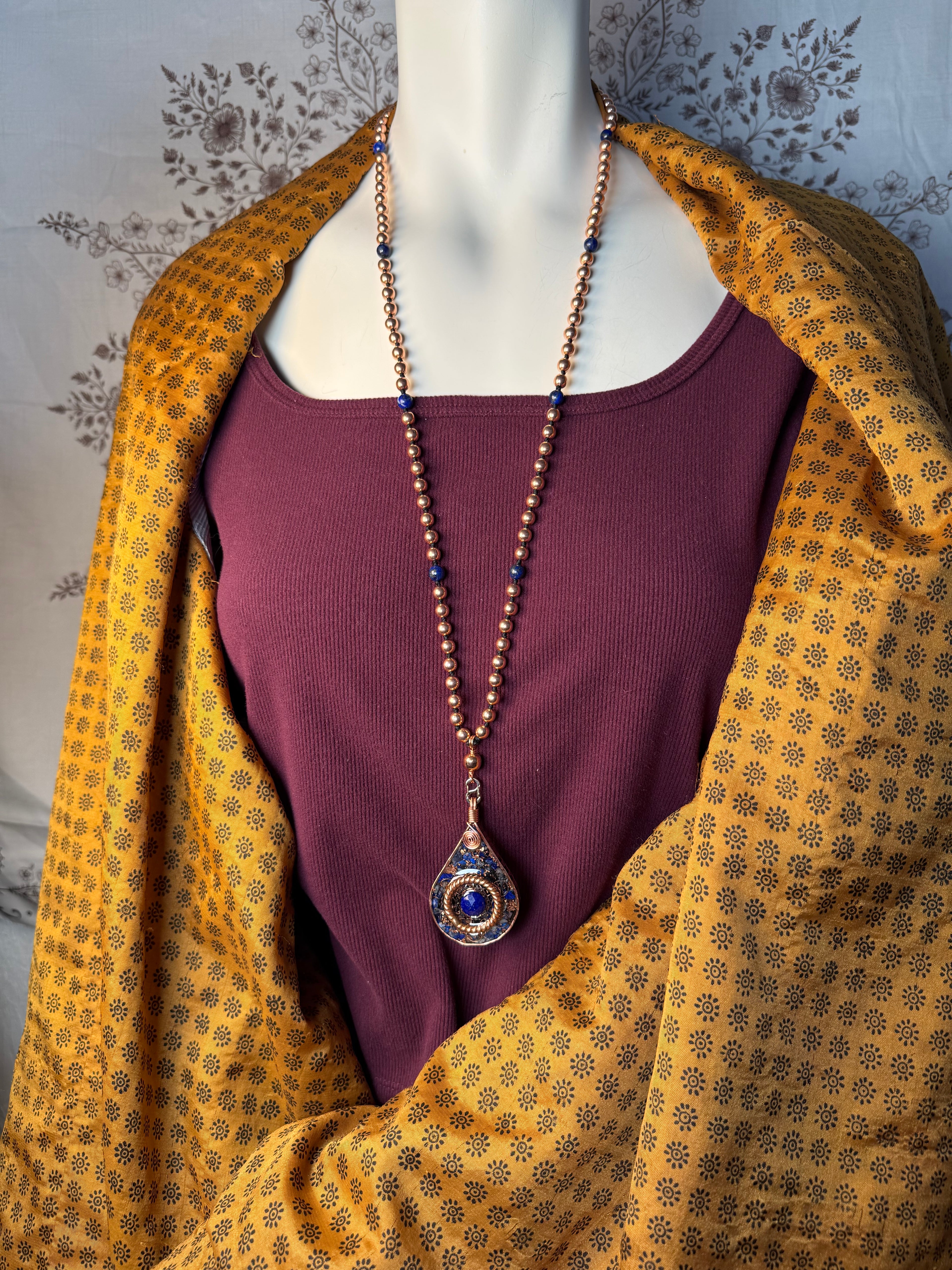 What You Think You Become~Lapis Lazuli Orgonite Mala