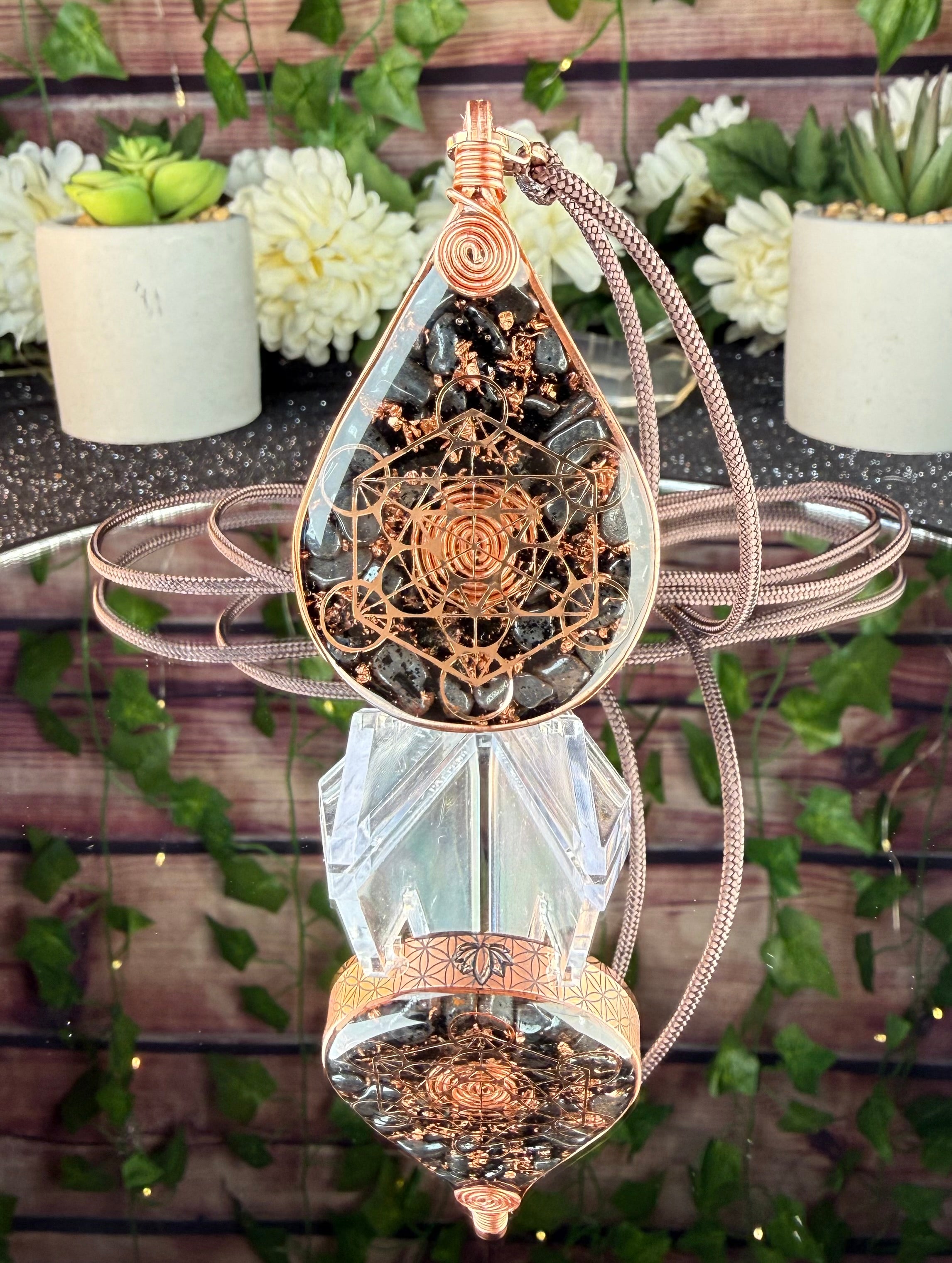 Strength & Protection-Orgonite Talisman with Hematite, Black Tourmaline, Elite Shungite