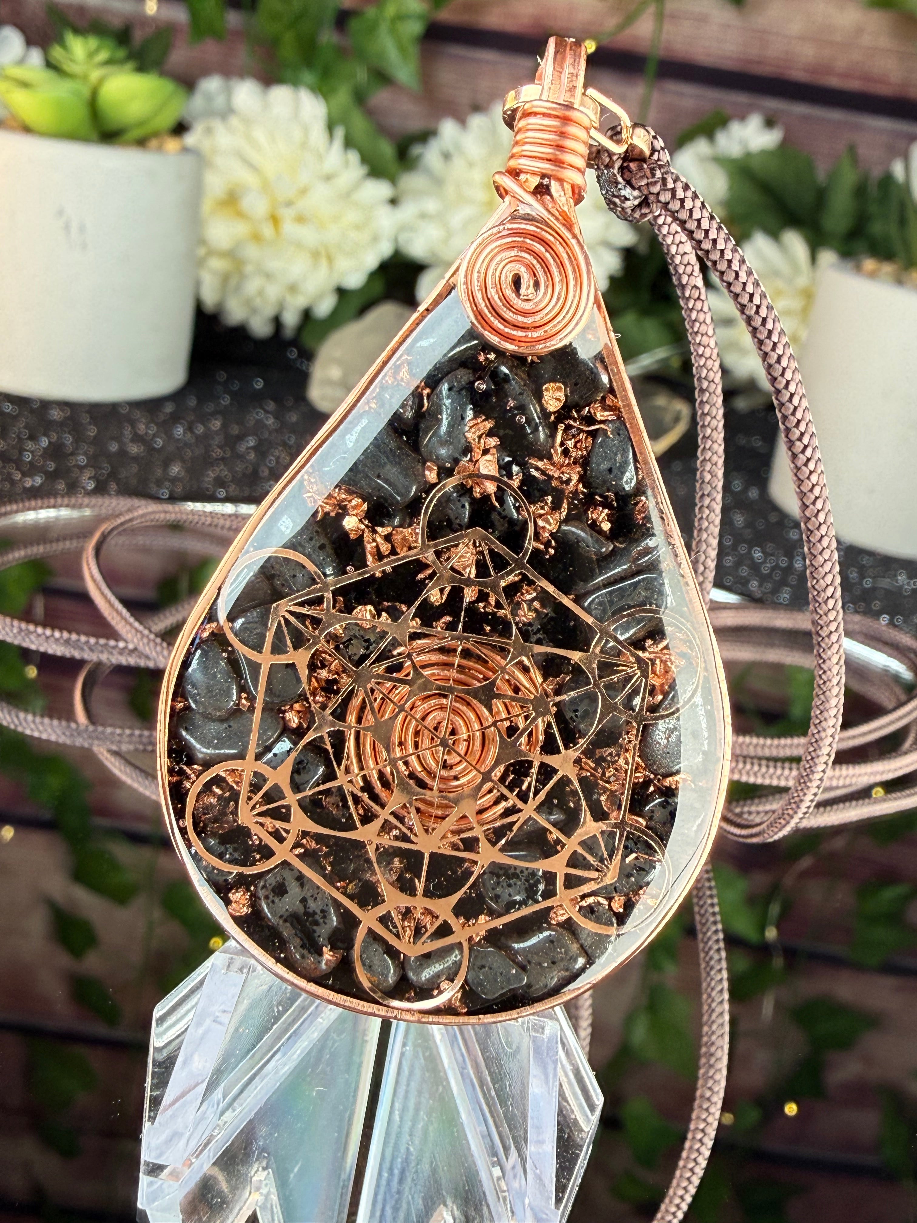 Strength & Protection-Orgonite Talisman with Hematite, Black Tourmaline, Elite Shungite