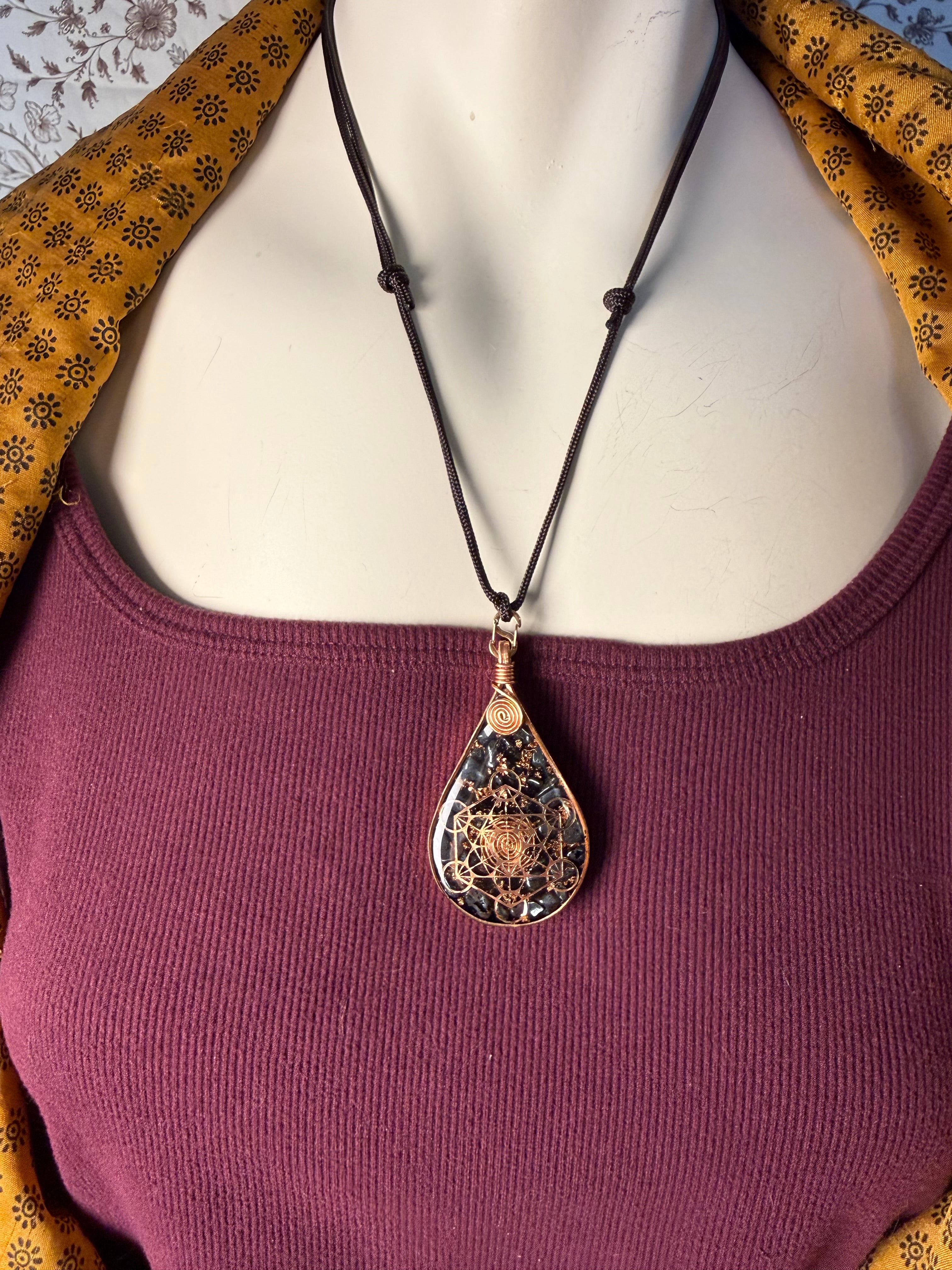 Strength & Protection-Orgonite Talisman with Hematite, Black Tourmaline, Elite Shungite