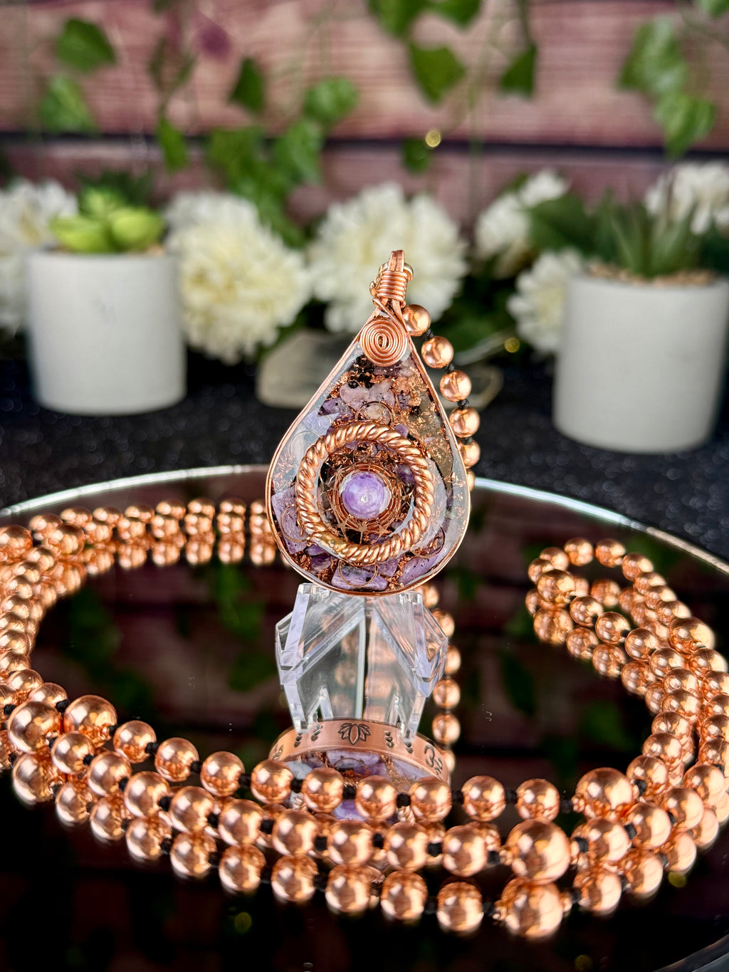 Look Within~Charoite Orgonite Mala for Transformation and Self-Worth