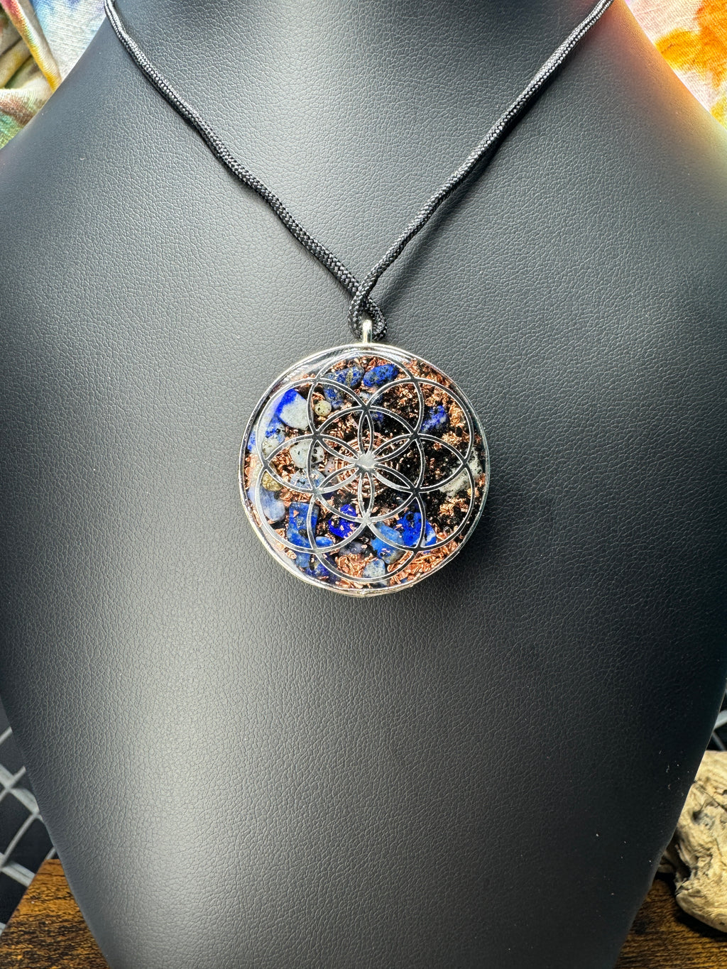 Silver Color Metatron's Cube/Seed of Life w/ Connect Blend