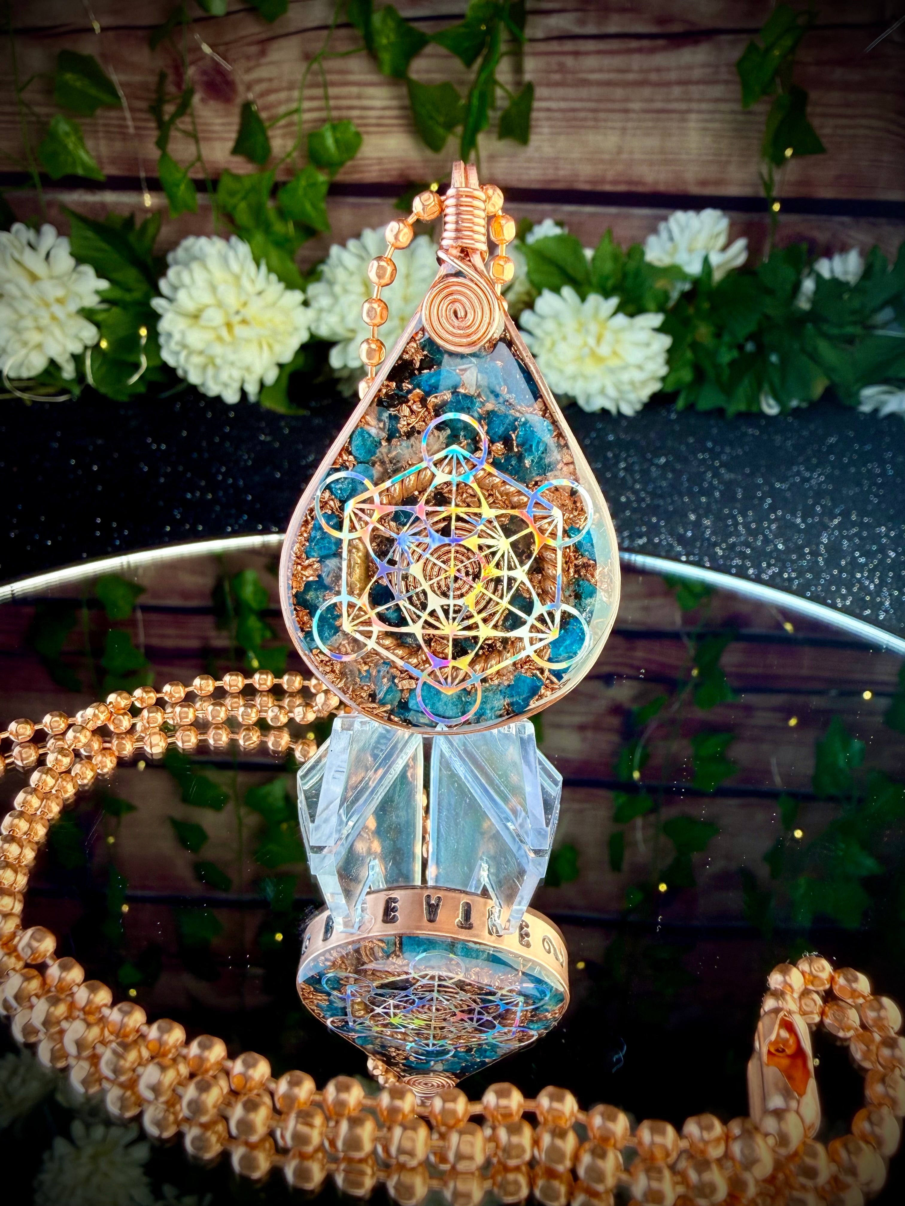 Breathe & Slow down~Orgonite Pendant for Overthinking and Learning to Slow Down w/ Blue Apatite