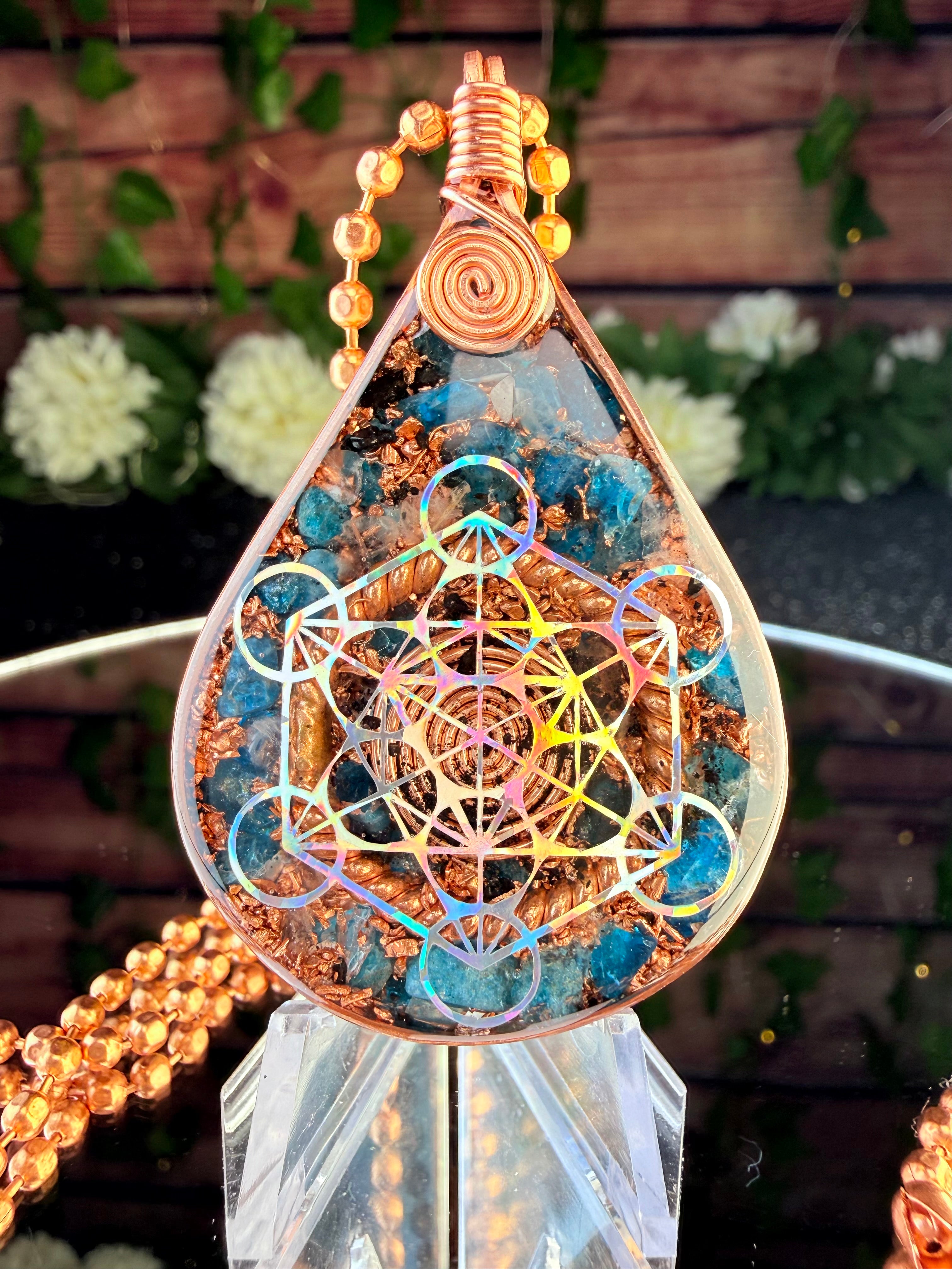Breathe & Slow down~Orgonite Pendant for Overthinking and Learning to Slow Down w/ Blue Apatite