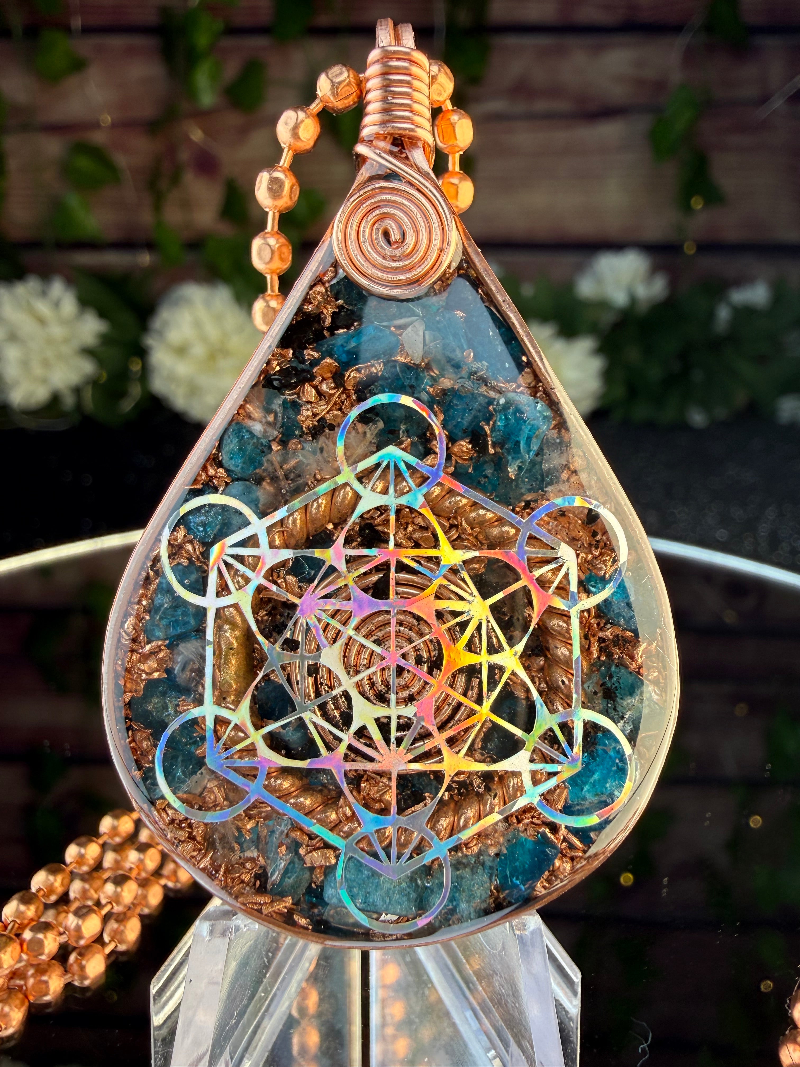 Breathe & Slow down~Orgonite Pendant for Overthinking and Learning to Slow Down w/ Blue Apatite