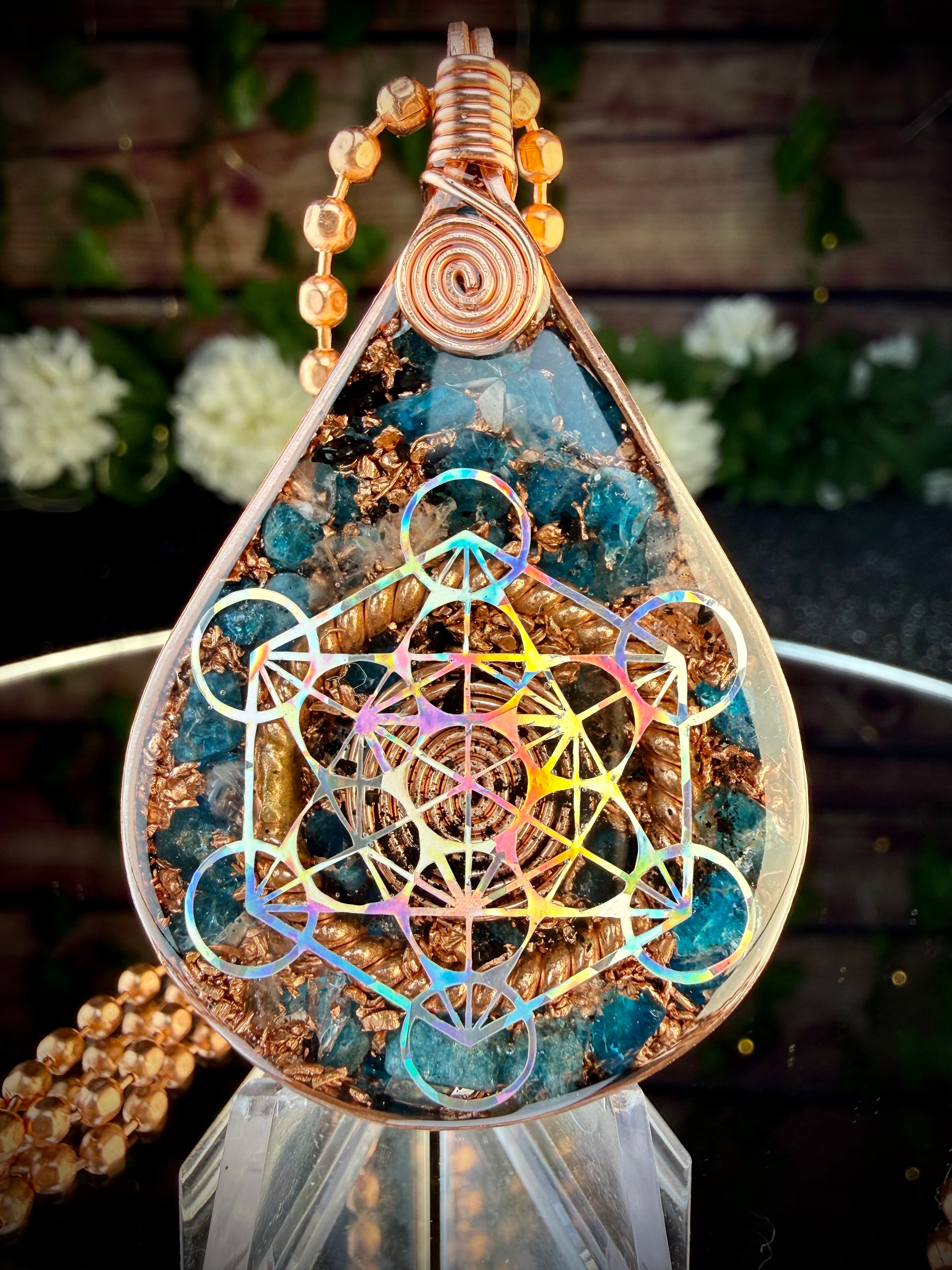 Breathe & Slow down~Orgonite Pendant for Overthinking and Learning to Slow Down w/ Blue Apatite