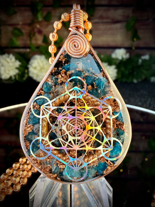 Breathe & Slow down~Orgonite Pendant for Overthinking and Learning to Slow Down w/ Blue Apatite