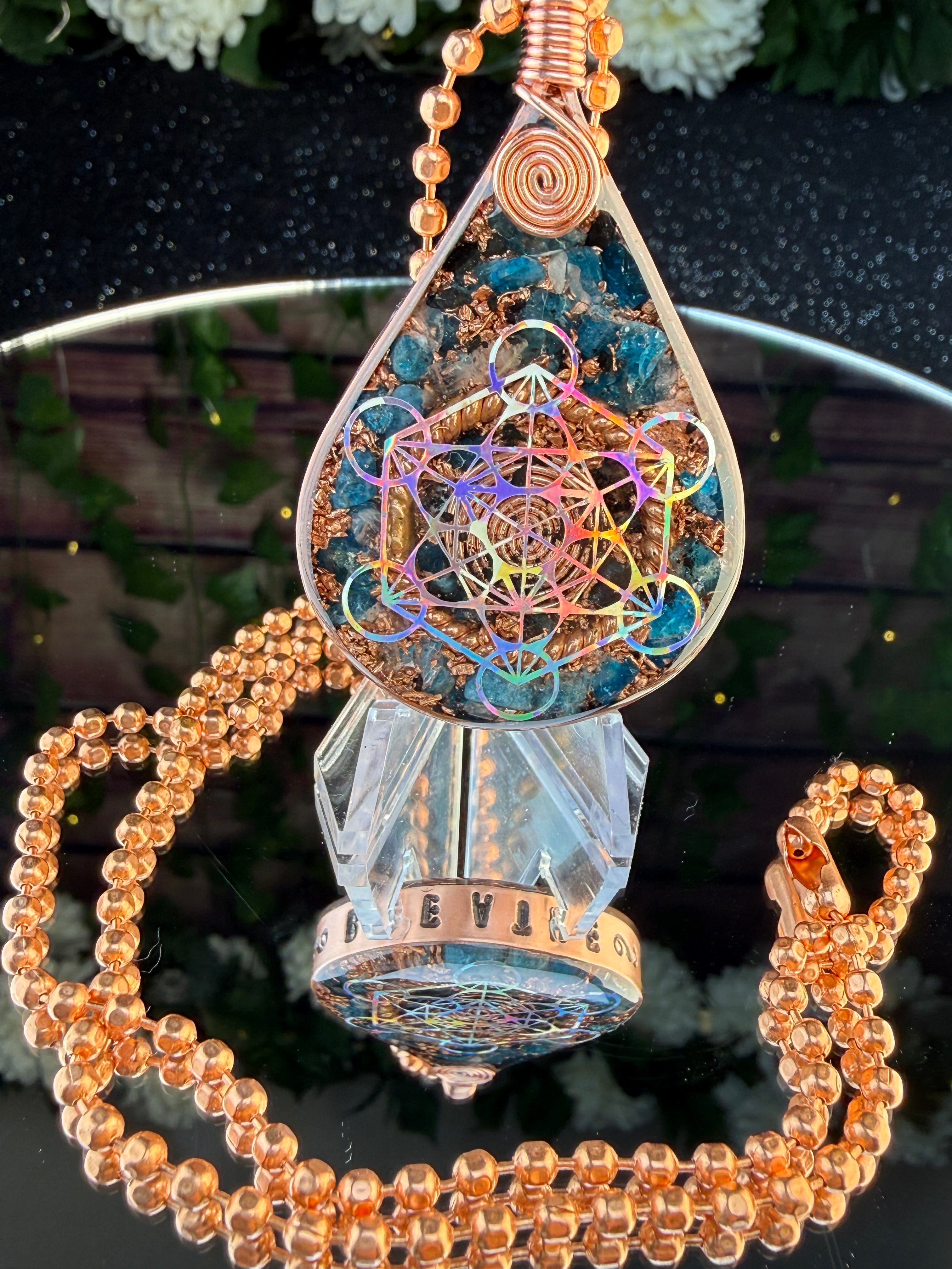 Breathe & Slow down~Orgonite Pendant for Overthinking and Learning to Slow Down w/ Blue Apatite