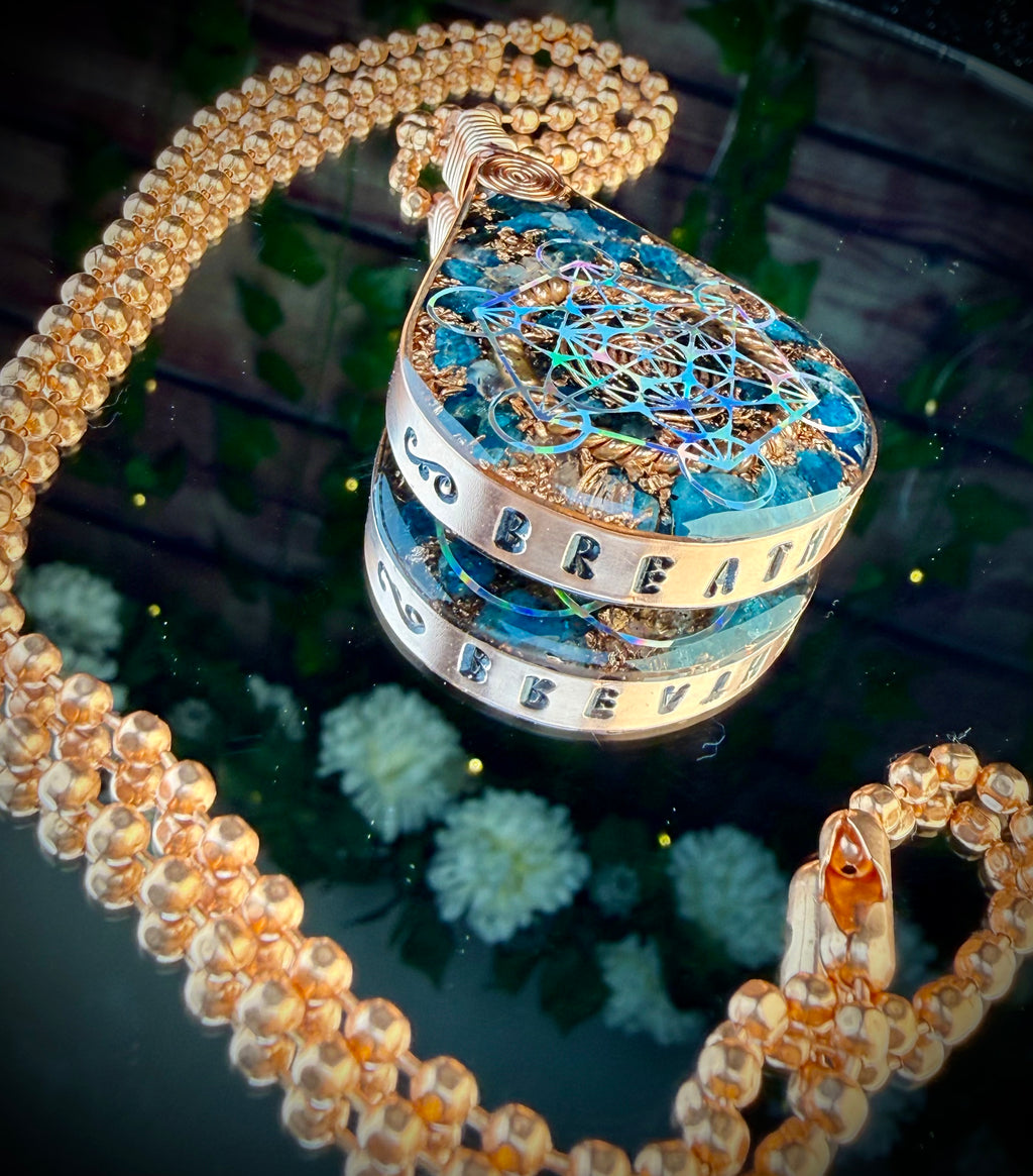 Breathe & Slow down~Orgonite Pendant for Overthinking and Learning to Slow Down w/ Blue Apatite