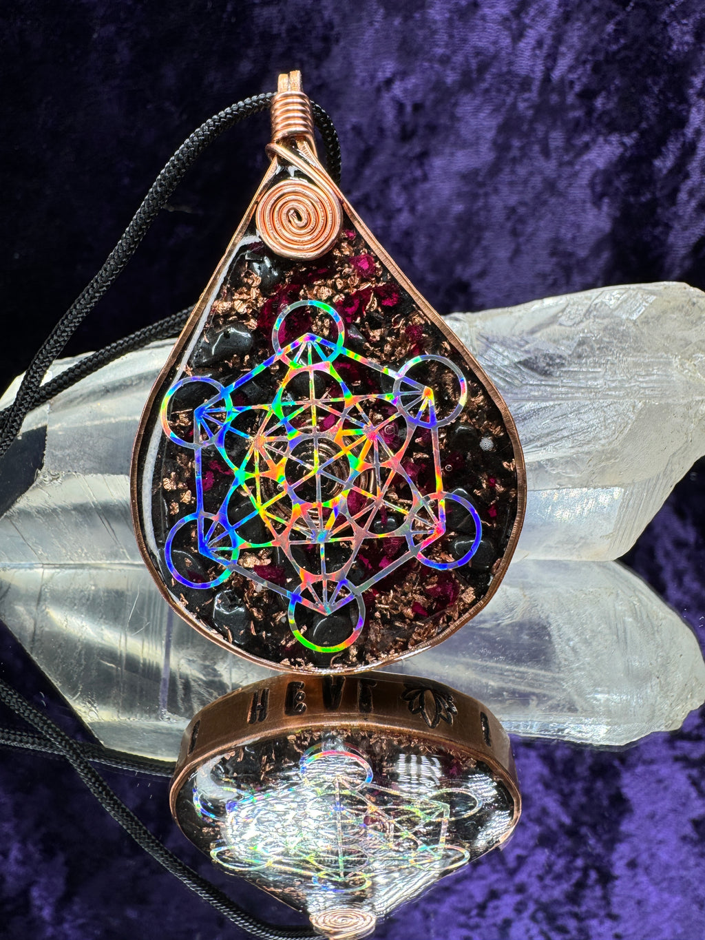 Rose Petals-I Rise I Heal I Overcome-Balance & Protection Orgonite Amulet-Balance and Protection