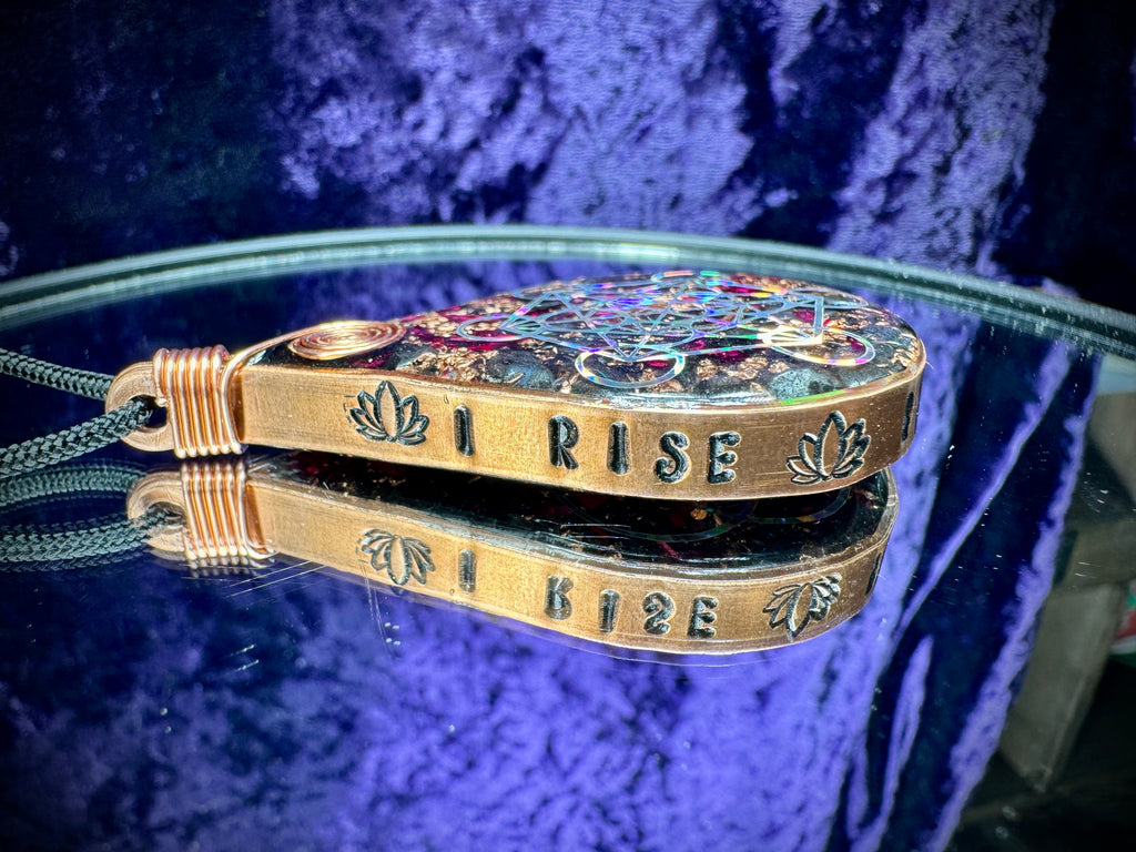 Rose Petals-I Rise I Heal I Overcome-Balance & Protection Orgonite Amulet-Balance and Protection
