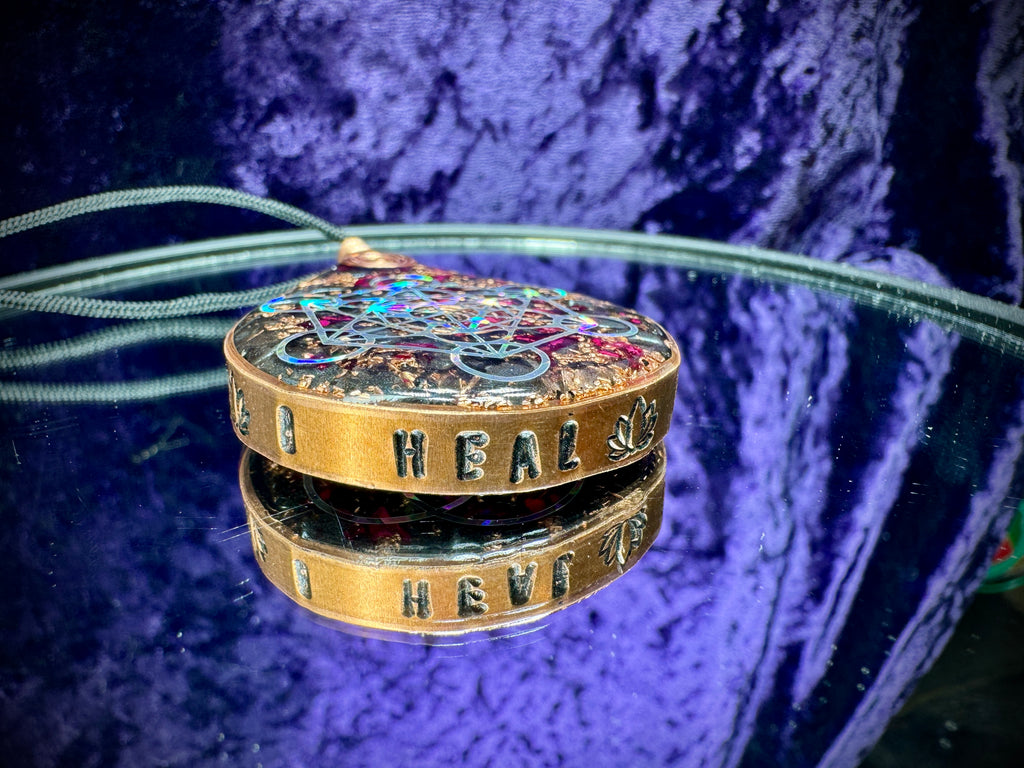 Rose Petals-I Rise I Heal I Overcome-Balance & Protection Orgonite Amulet-Balance and Protection
