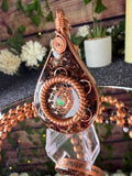 Lead with Love~Orgonite Mala Necklace with Garnet, Elite Shungite, Diamond Quartz, Opal, Sacred Cubit Tensor Ring