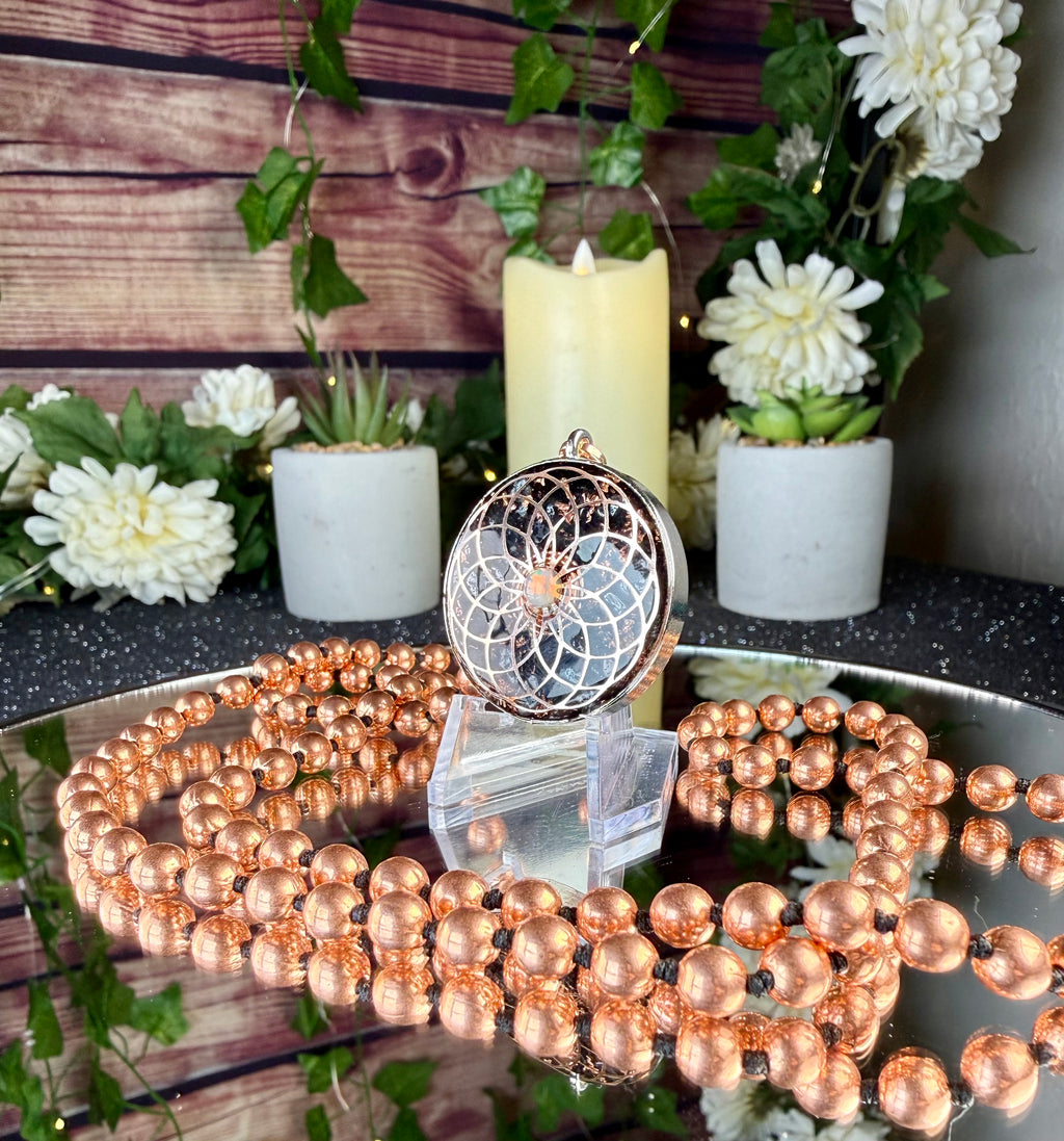 Torus+Seed of Life Orgonite Copper Grounding Mala