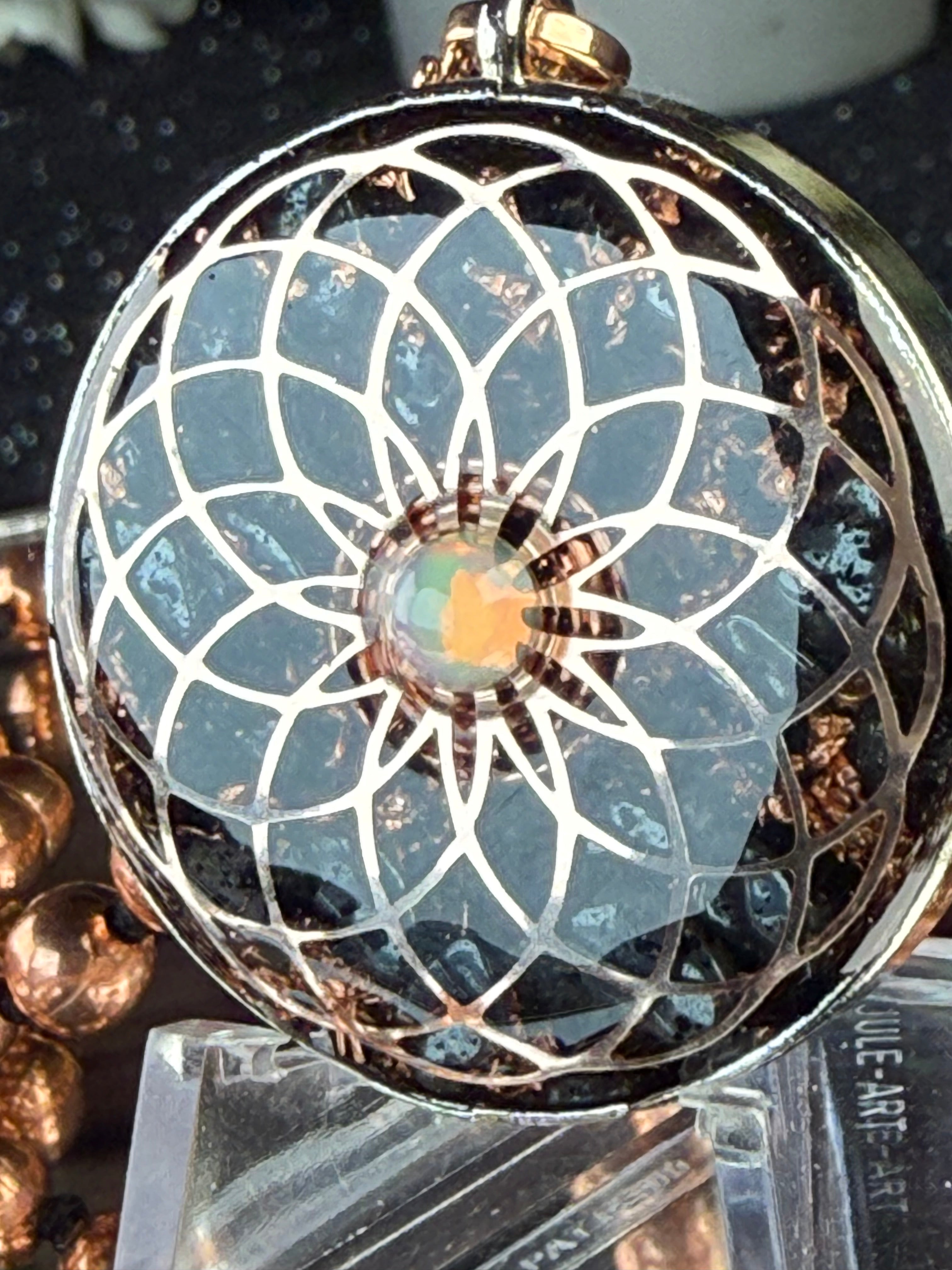 Torus+Seed of Life Orgonite Copper Grounding Mala