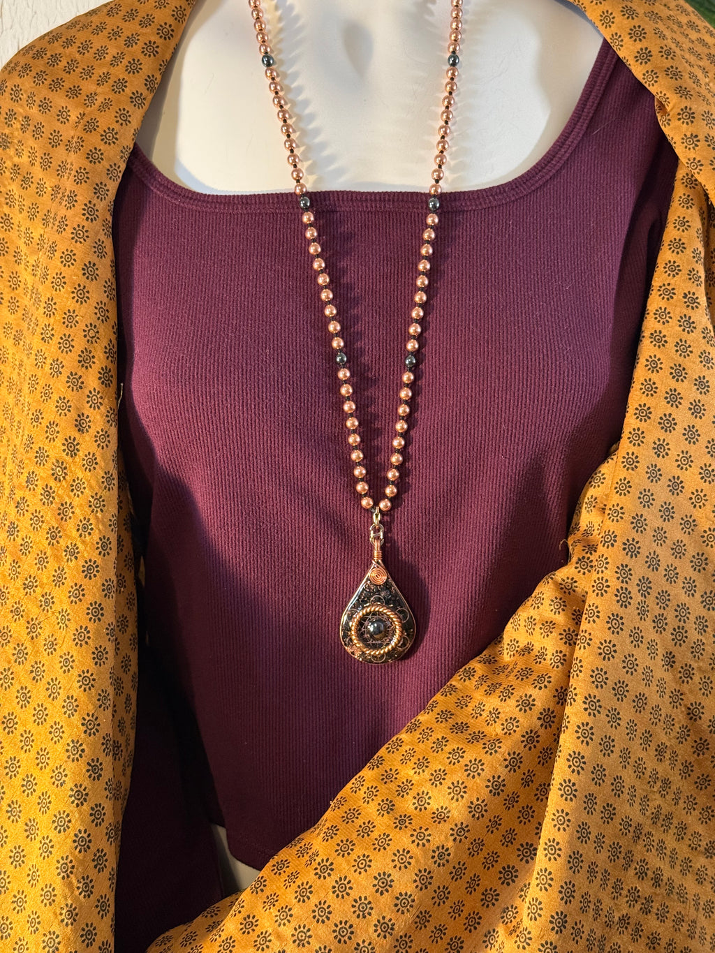 Unshakeable Orgonite Mala Necklace for Grounding+Protection w/ Magnetite, Elite Shungite, Hematite & More