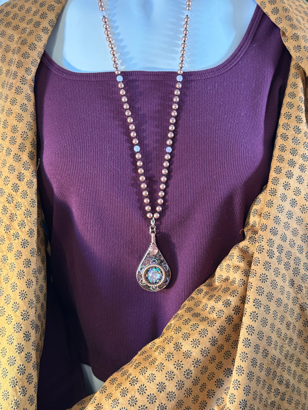 Inhale Love Exhale Gratitude~Orgonite Mala w/ Rose Quartz+Pink Tourmaline
