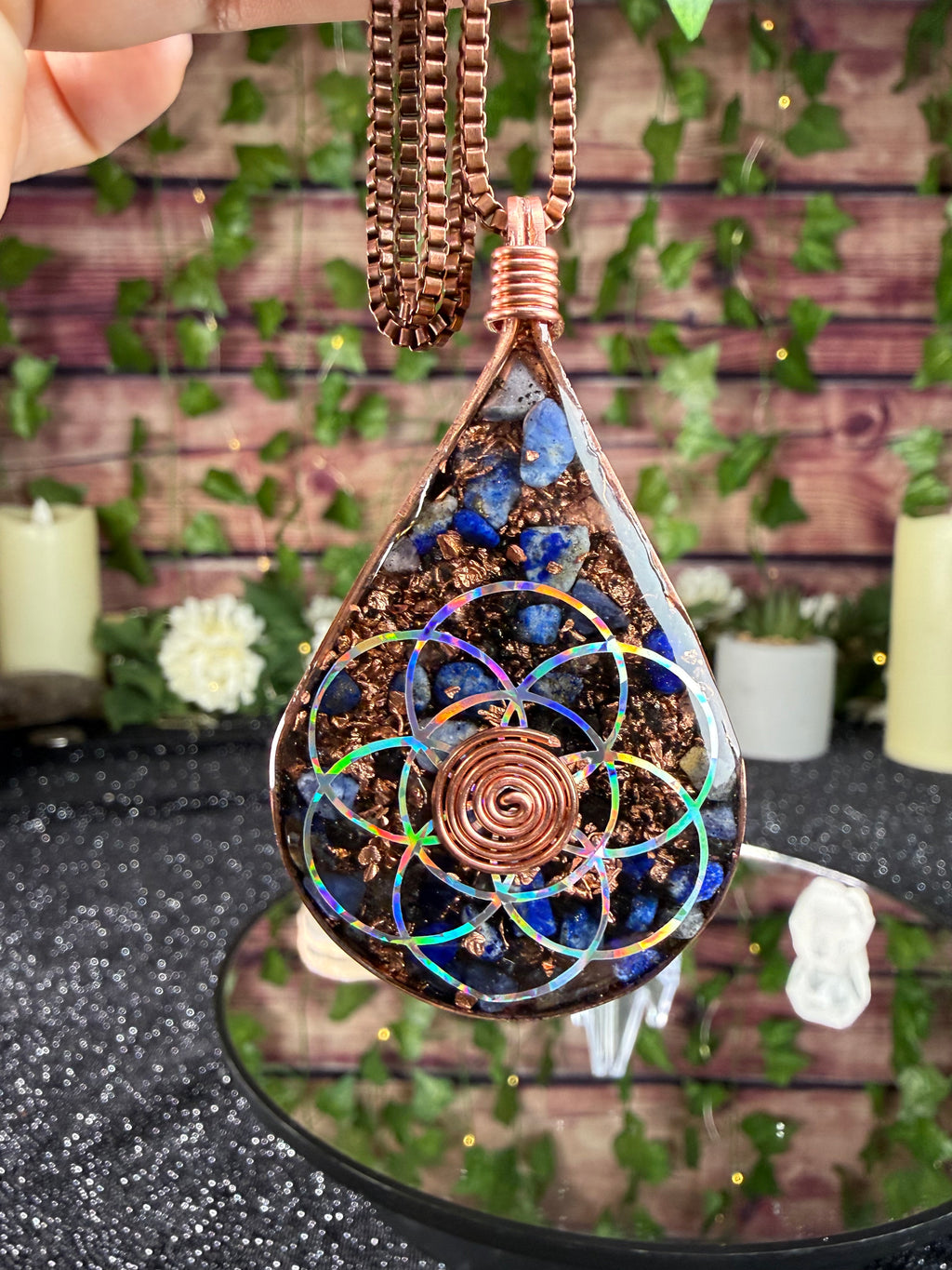 Breathe & Let Go Orgonite w/ Blue Apatite & Selenite for Clarity Release & Peace