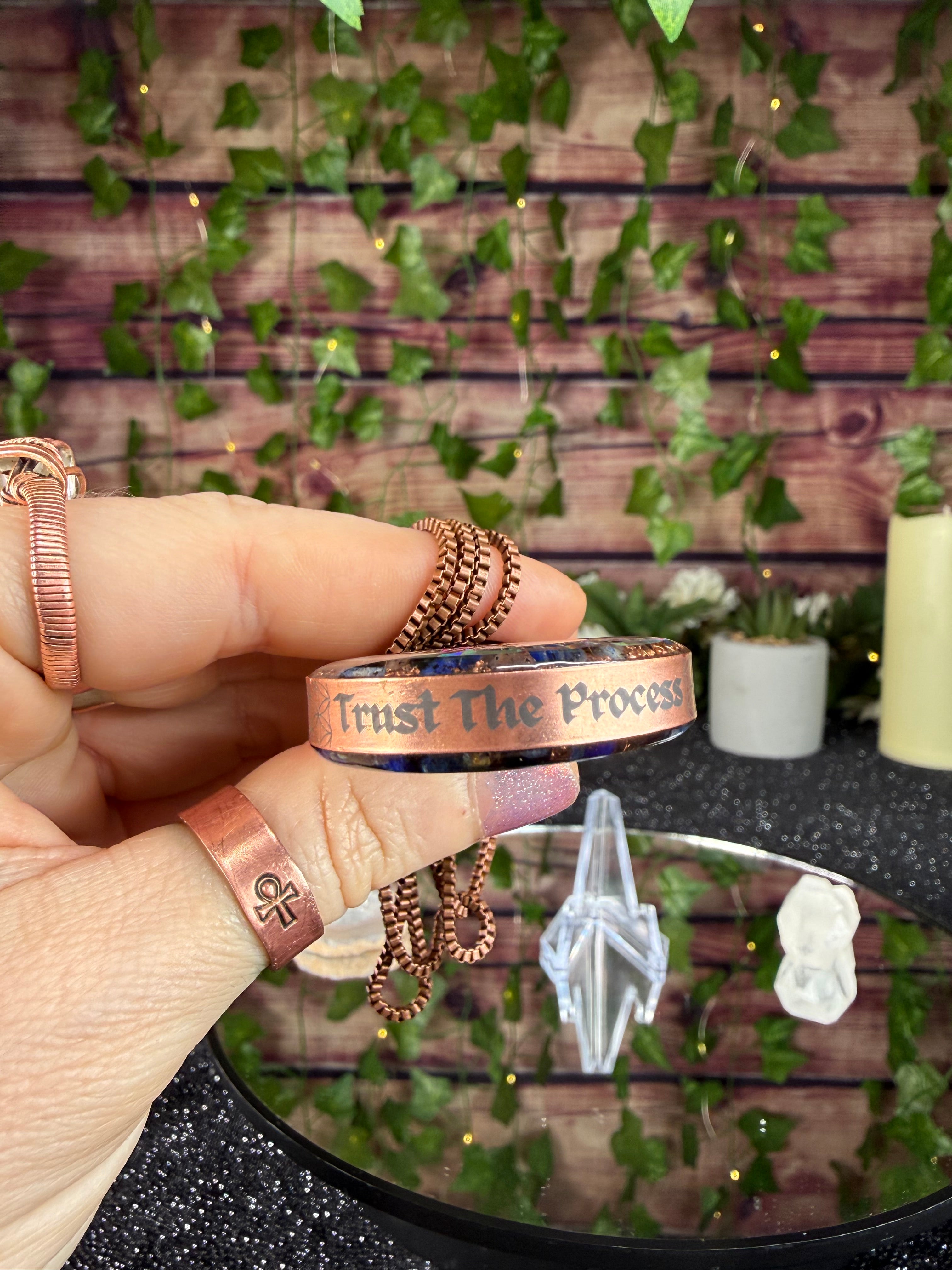 Breathe & Let Go Orgonite w/ Blue Apatite & Selenite for Clarity Release & Peace