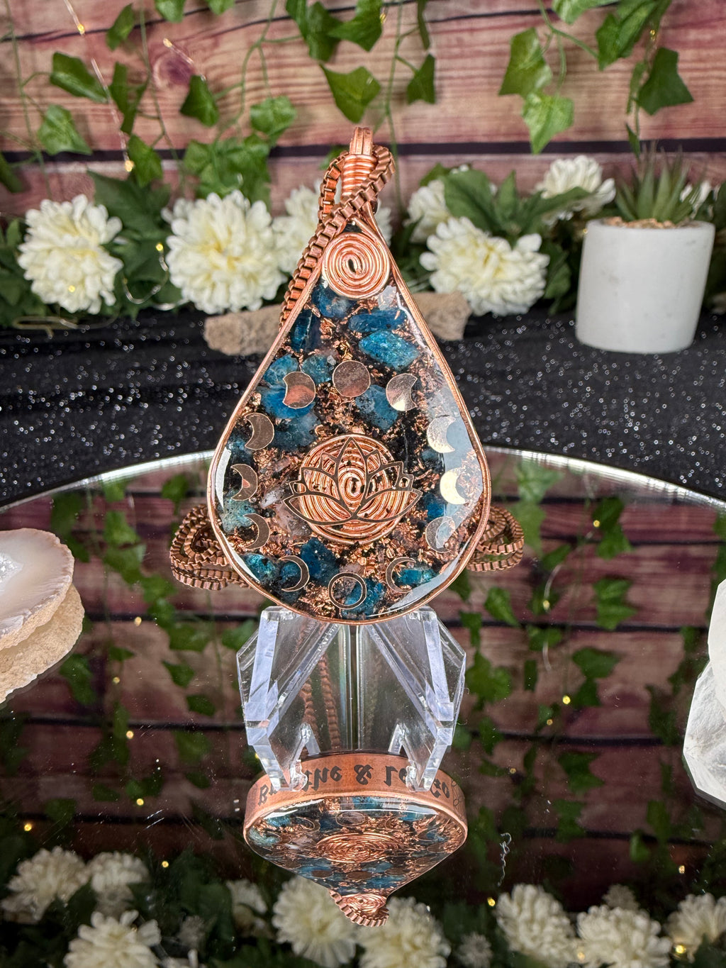 Breathe & Let Go Orgonite w/ Blue Apatite & Selenite for Clarity Release & Peace