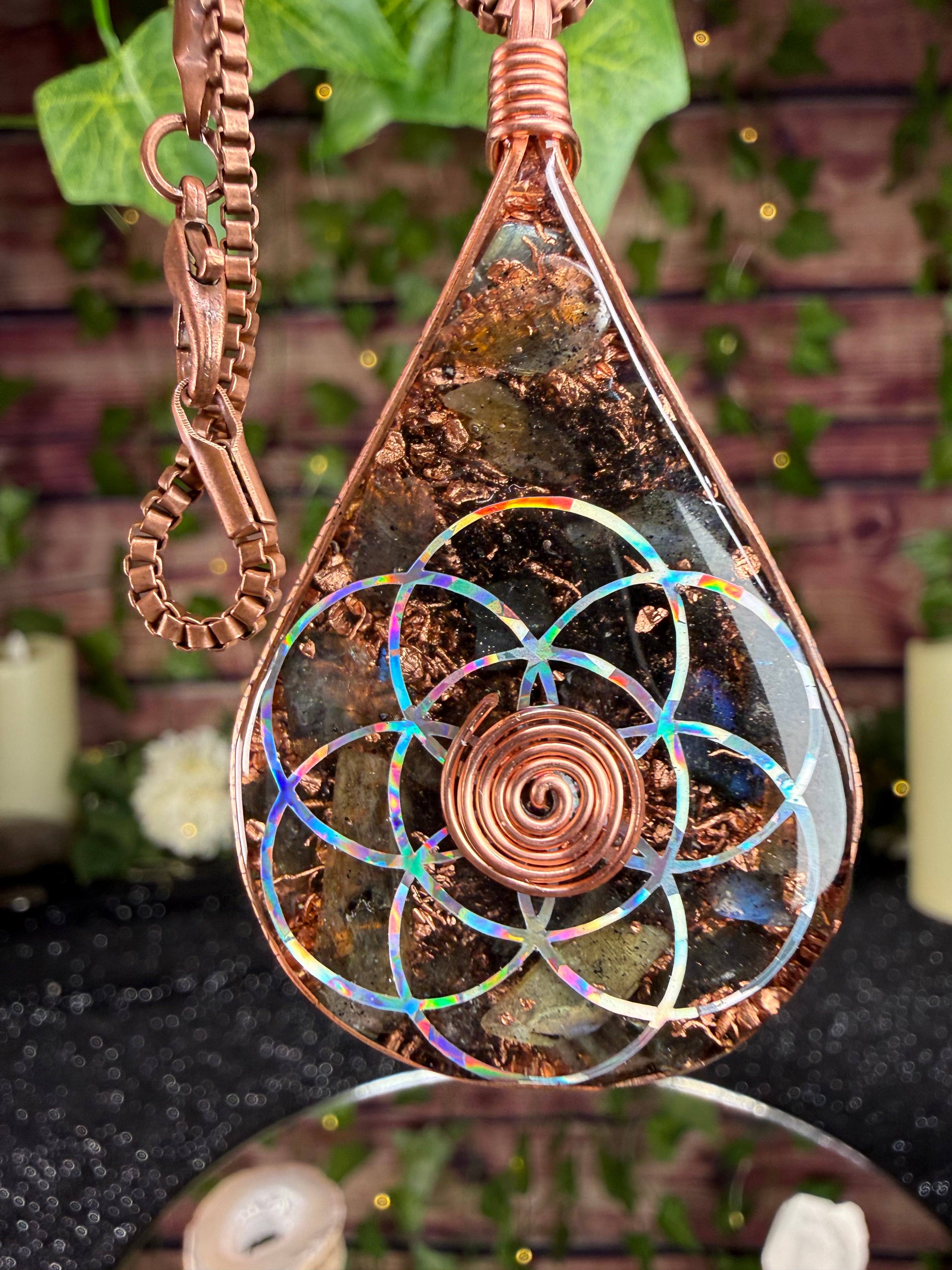 Seek & You Will Find~Orgonite W/ Labradorite for Intuition Transformation & Protection
