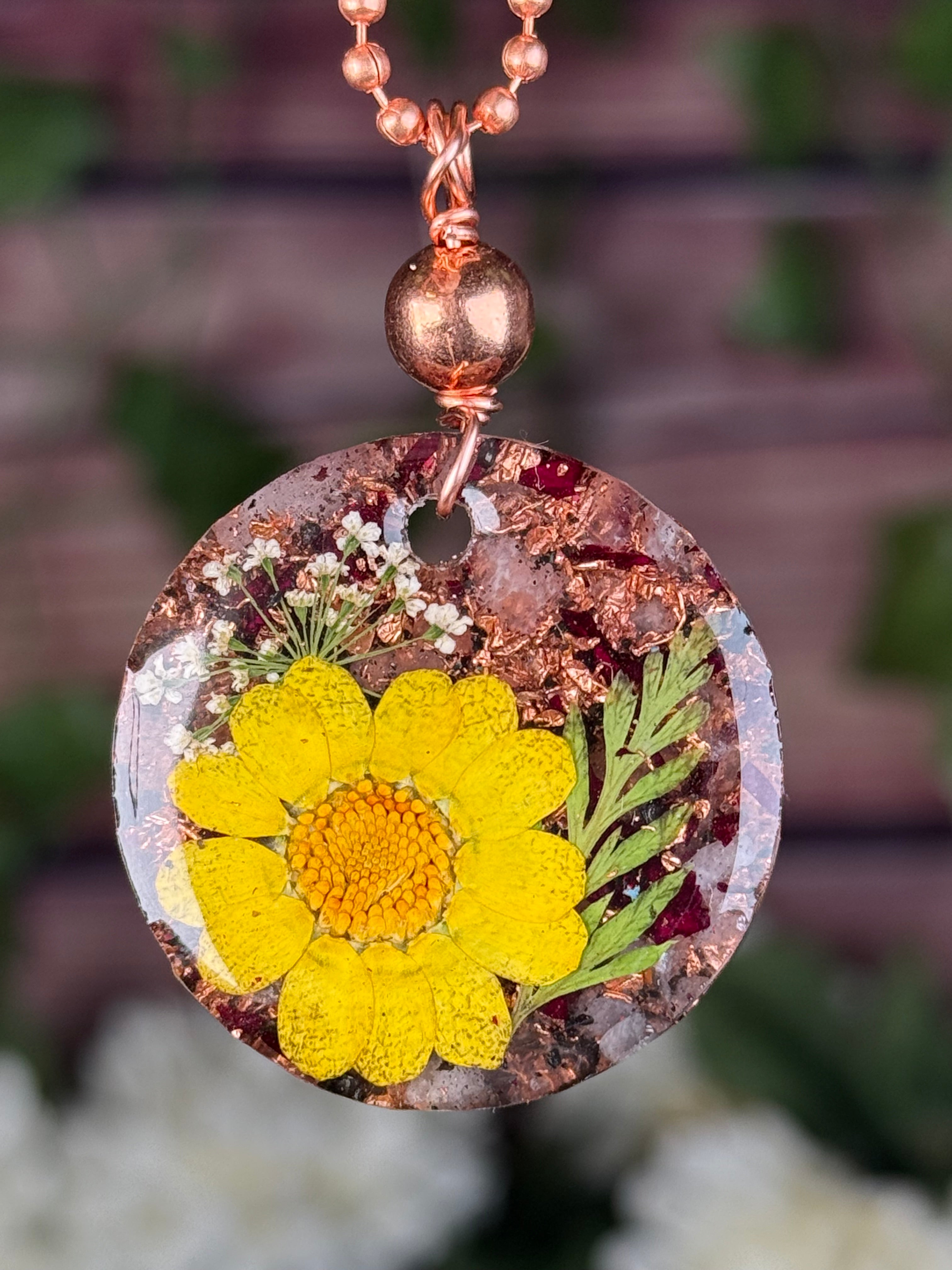 Shine Within~Flower Power+Orgonite w/ Rose Petals & Rose Quartz