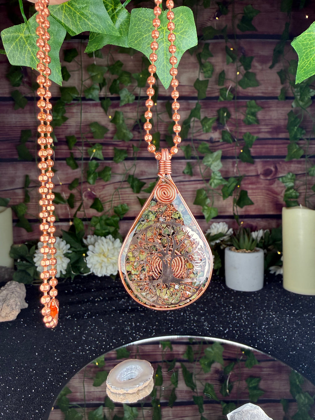Serpentine Tree of Life Orgonite for Grounding and Transformation