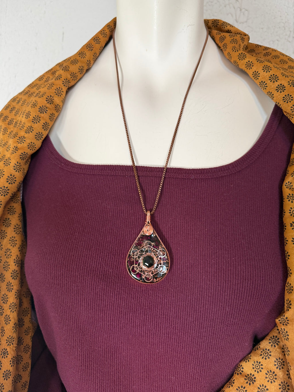 Grounded in Love~Orgonite Amulet with Rose Petals & Grounding Blend