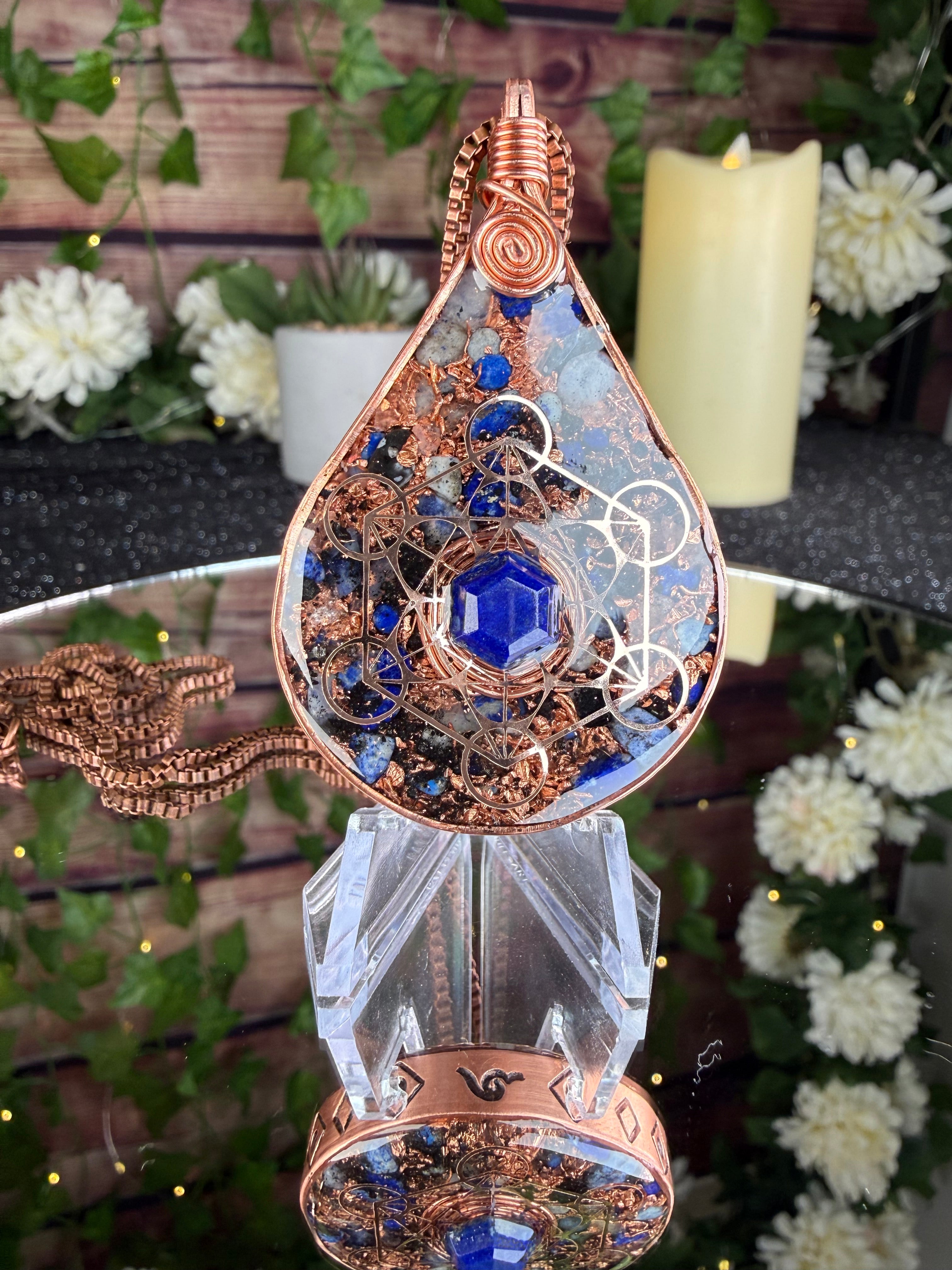 Trust & Flow~Orgonite Amulet with Lapis Lazuli