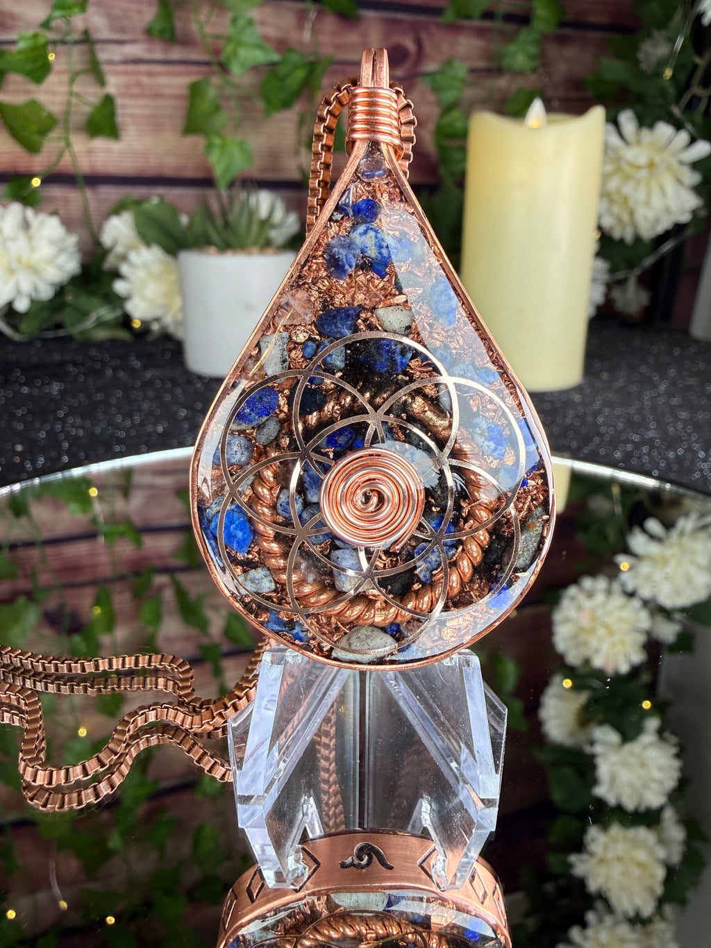 Trust & Flow~Orgonite Amulet with Lapis Lazuli