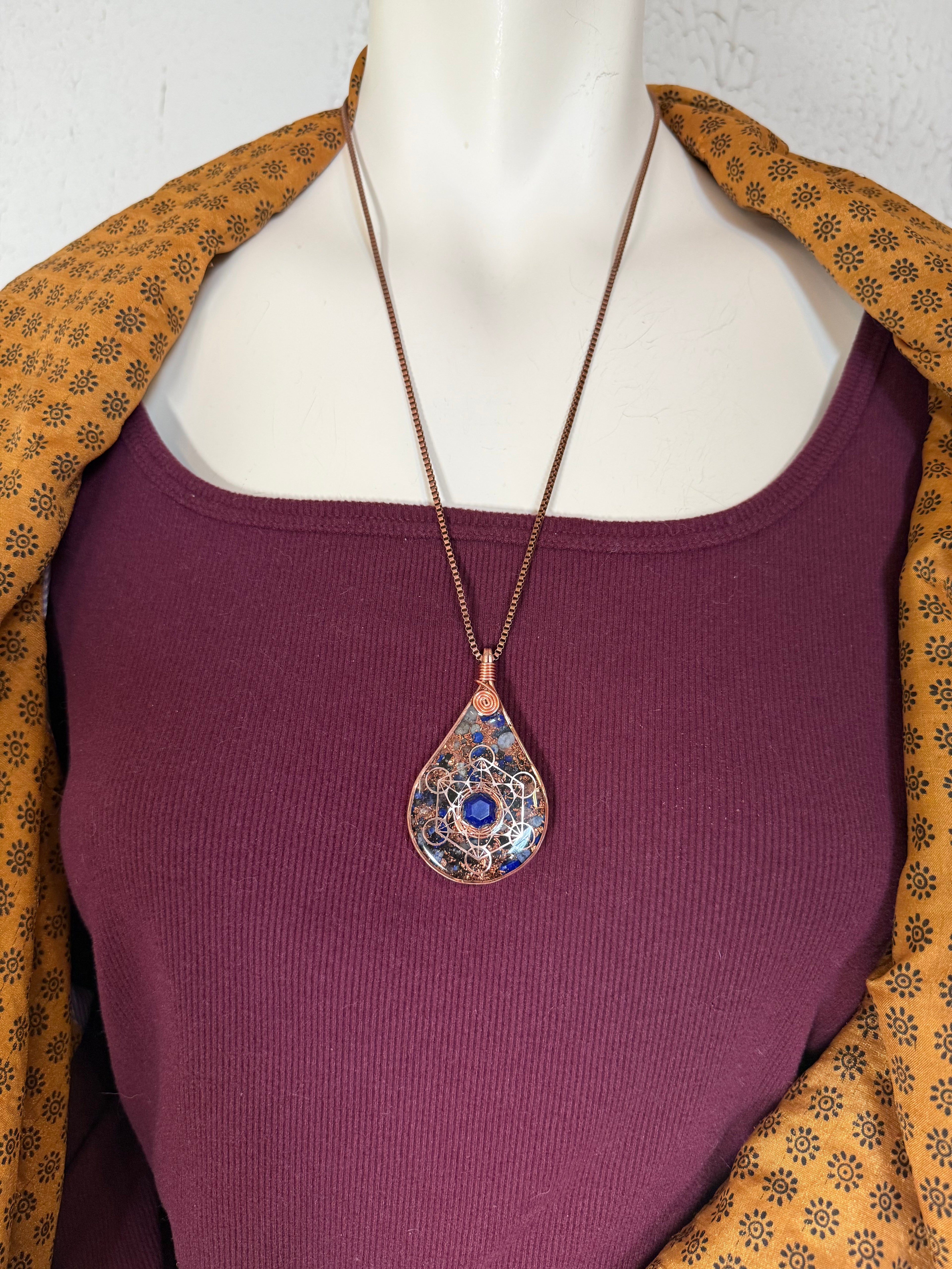 Trust & Flow~Orgonite Amulet with Lapis Lazuli