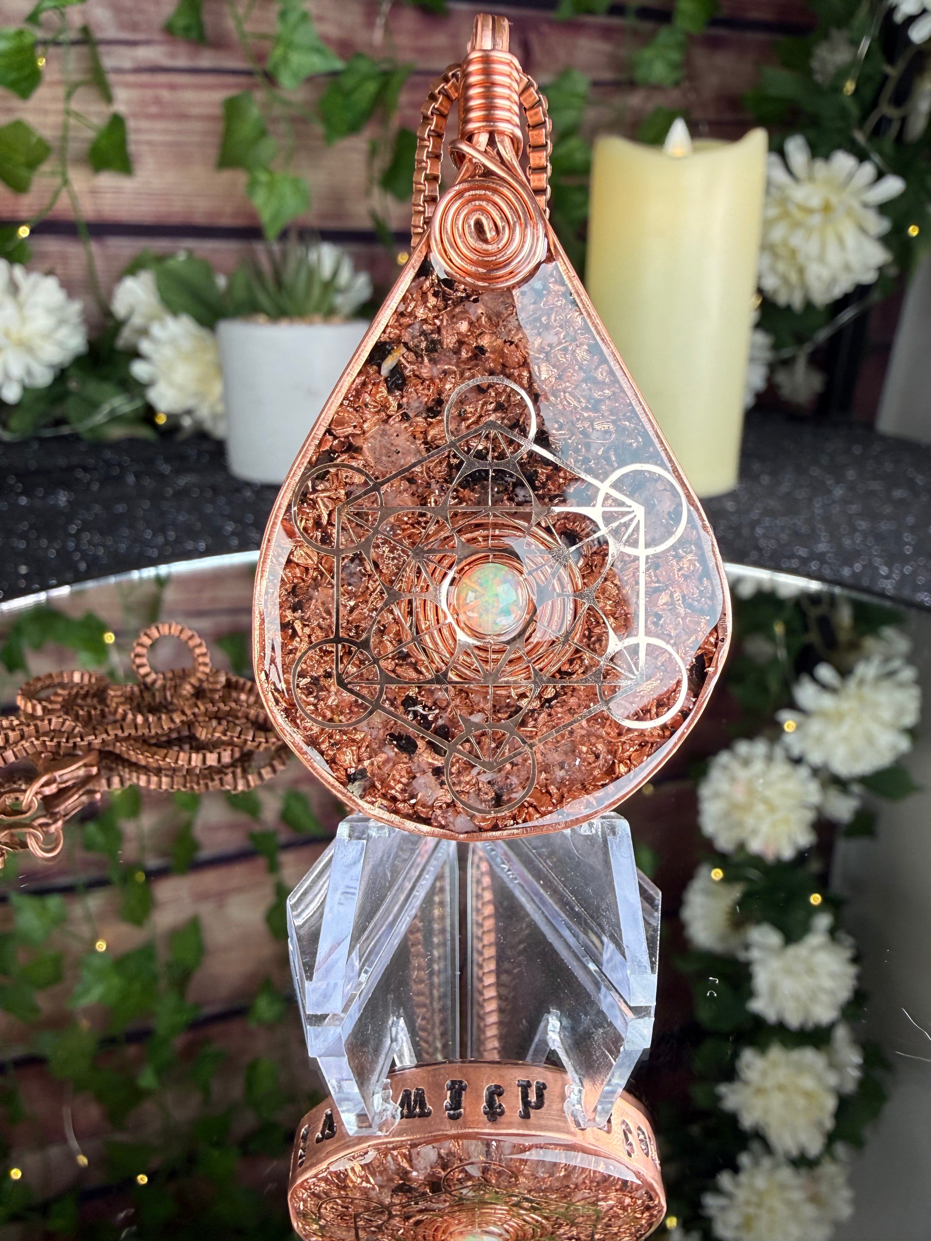 Live With Intention~Orgonite Amulet with Amethyst & Opal
