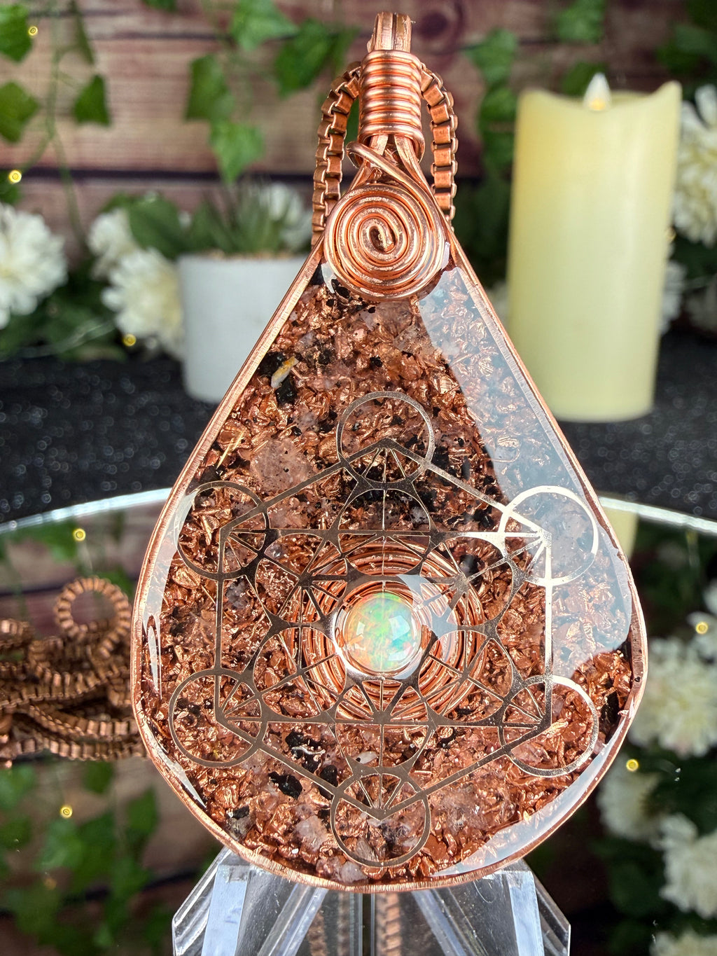Live With Intention~Orgonite Amulet with Amethyst & Opal