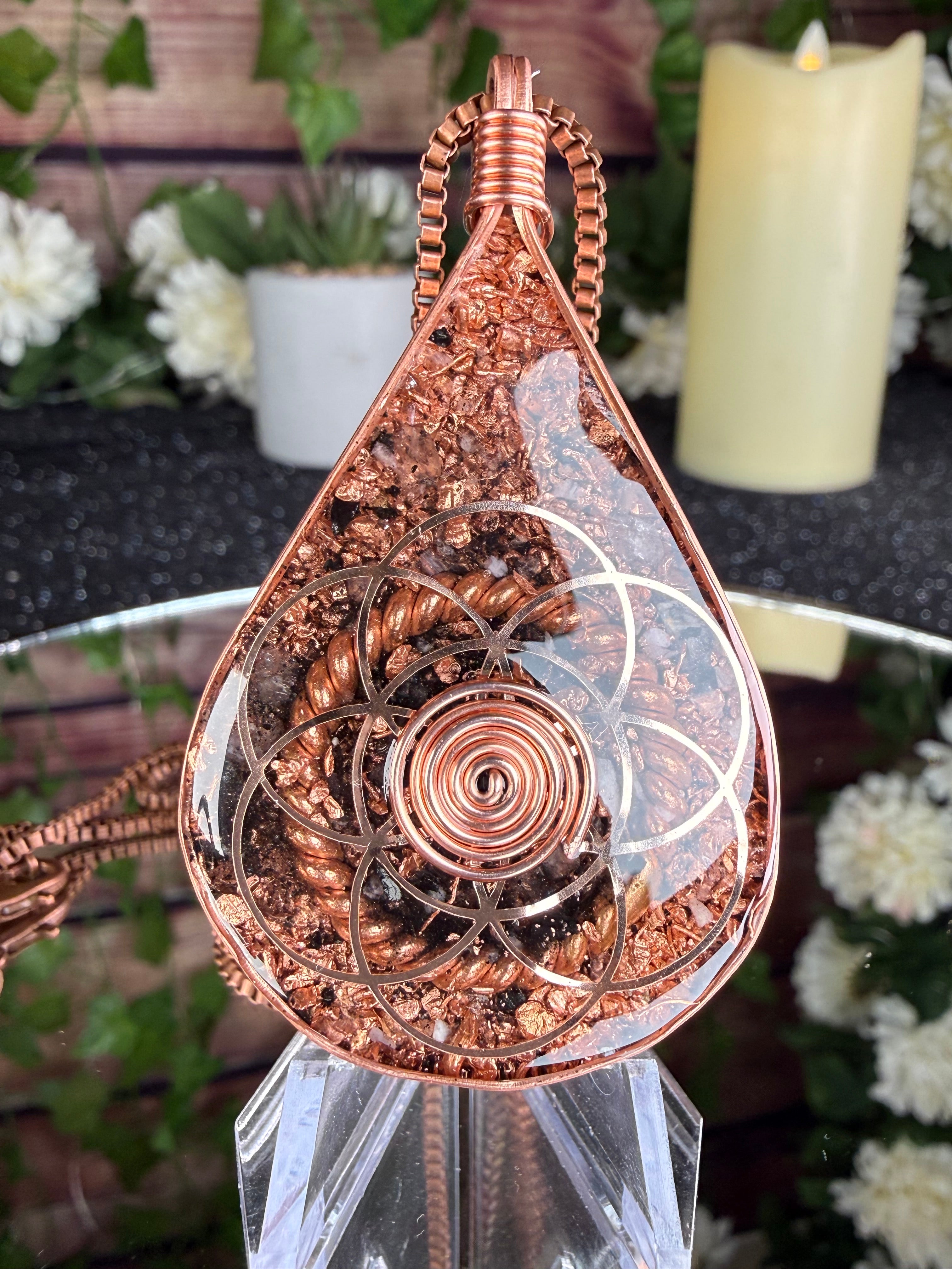 Live With Intention~Orgonite Amulet with Amethyst & Opal