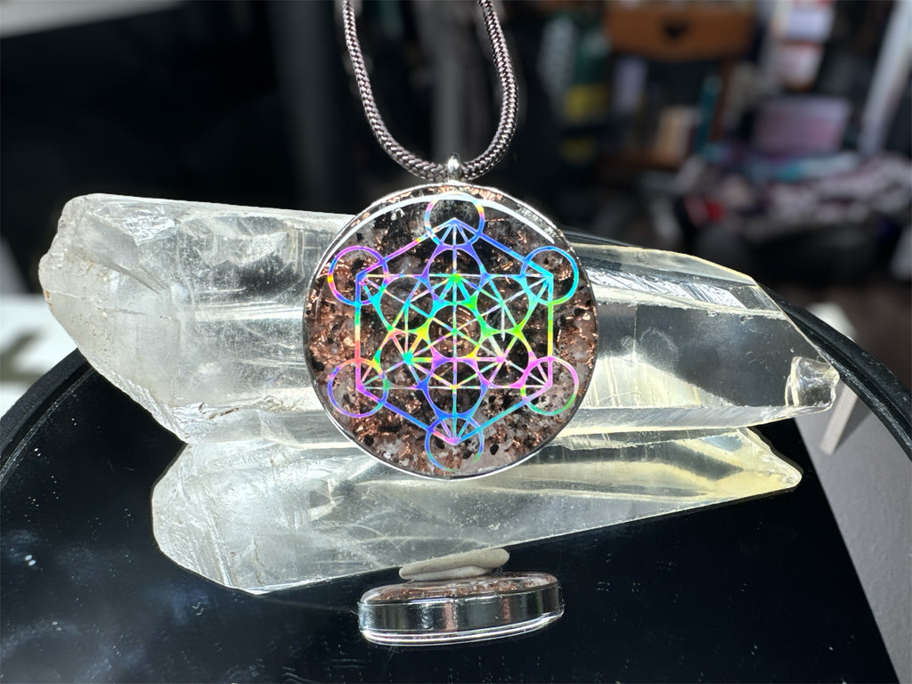 Metatron's Cube+Seed of Life w/ Rose Quartz-Elite Shungite-Herkimer Diamond