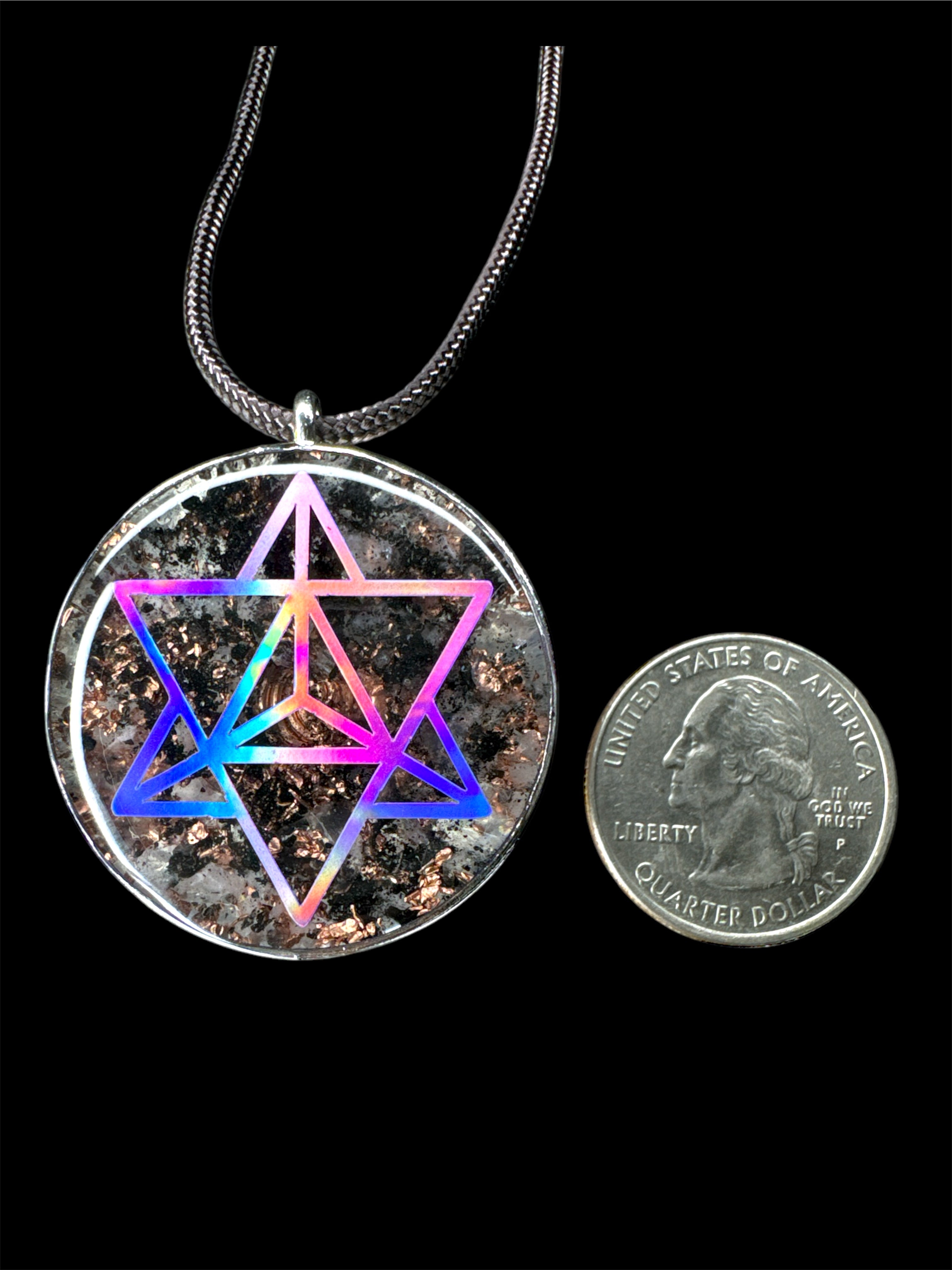 Merkaba+Seed of Life w/ Rose Quartz-Elite Shungite-Herkimer Diamond