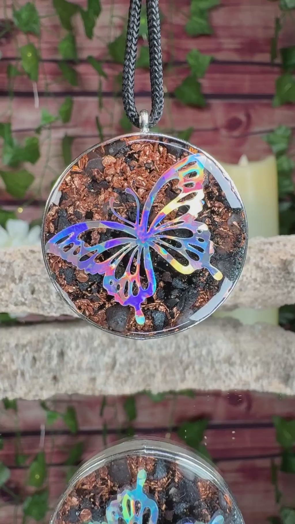Butterfly & Seed of Life Orgonite - Grounding Blend Dbl Sided