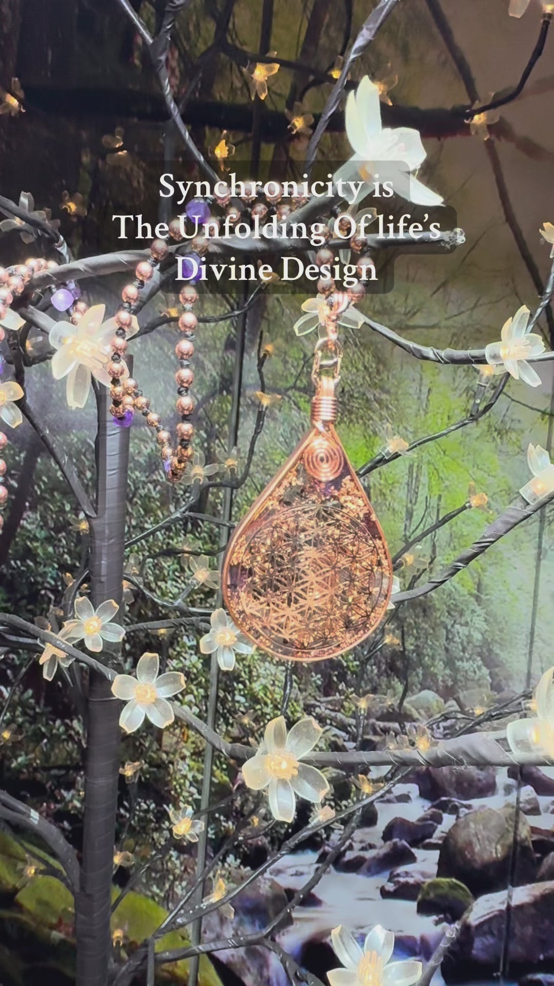 Amethyst~Flower of Life Interchangeable Copper Mala