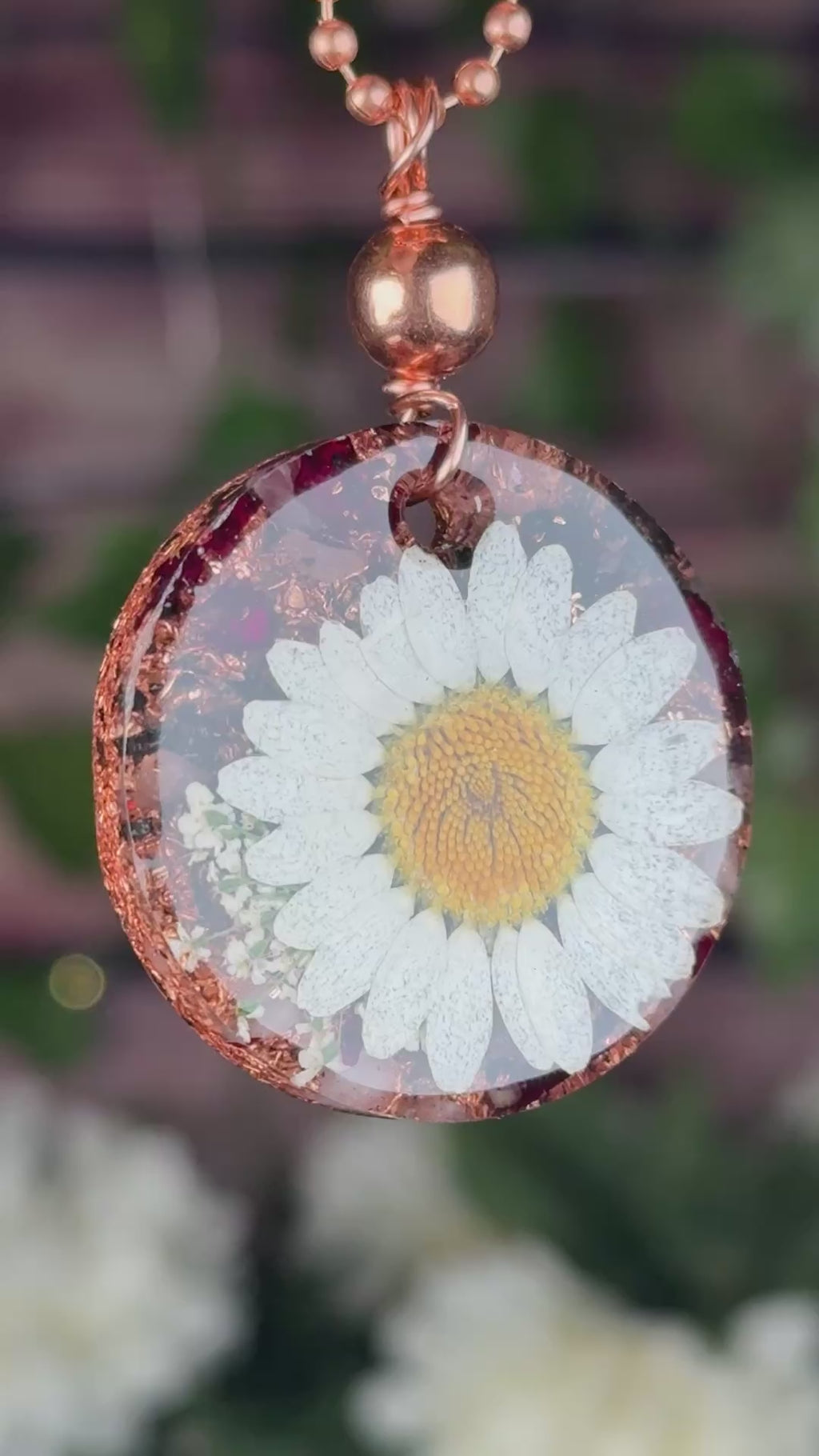 Daisy Joy~Flower Power+Orgonite w/ Rose Petals & Rose Quartz
