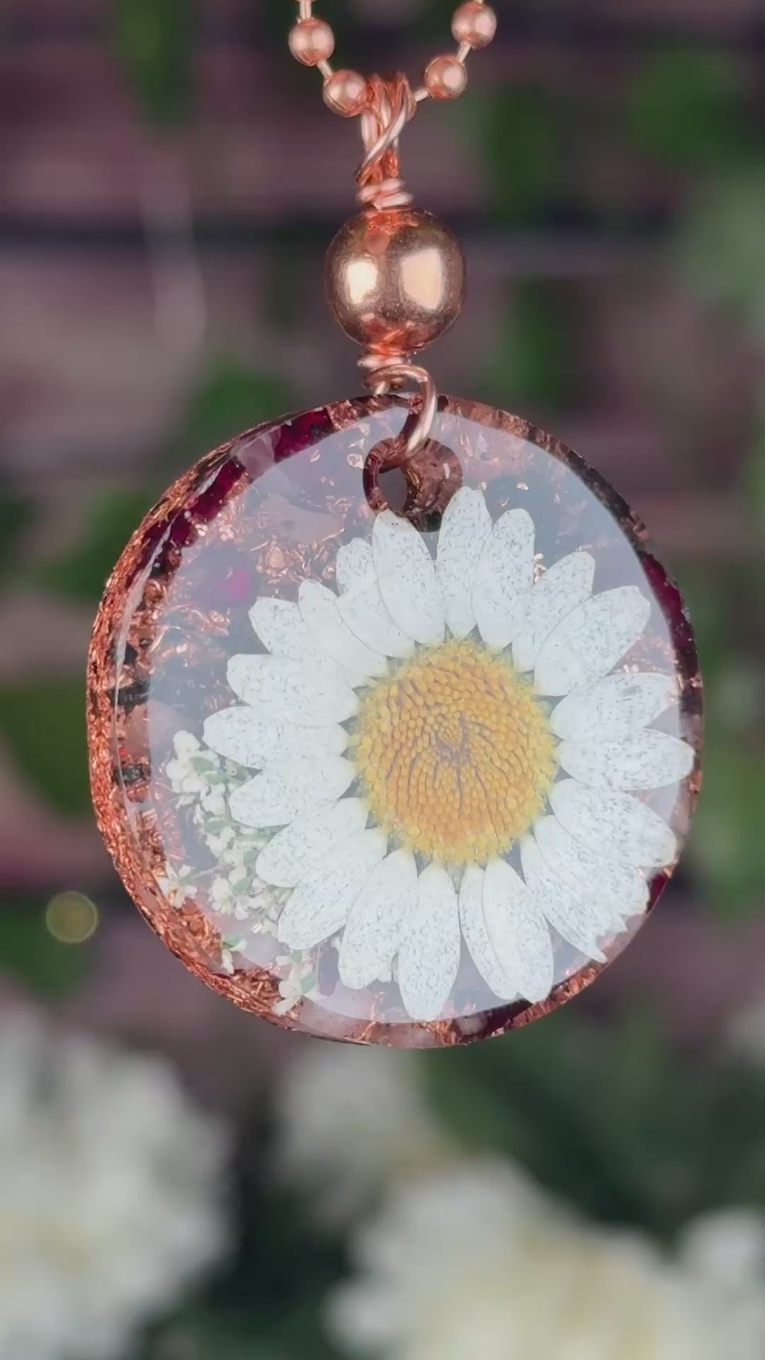 Daisy Joy~Flower Power+Orgonite w/ Rose Petals & Rose Quartz