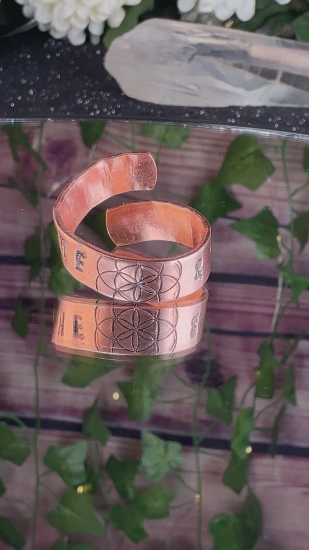 Breathe & Let go Adjustable Copper Ring